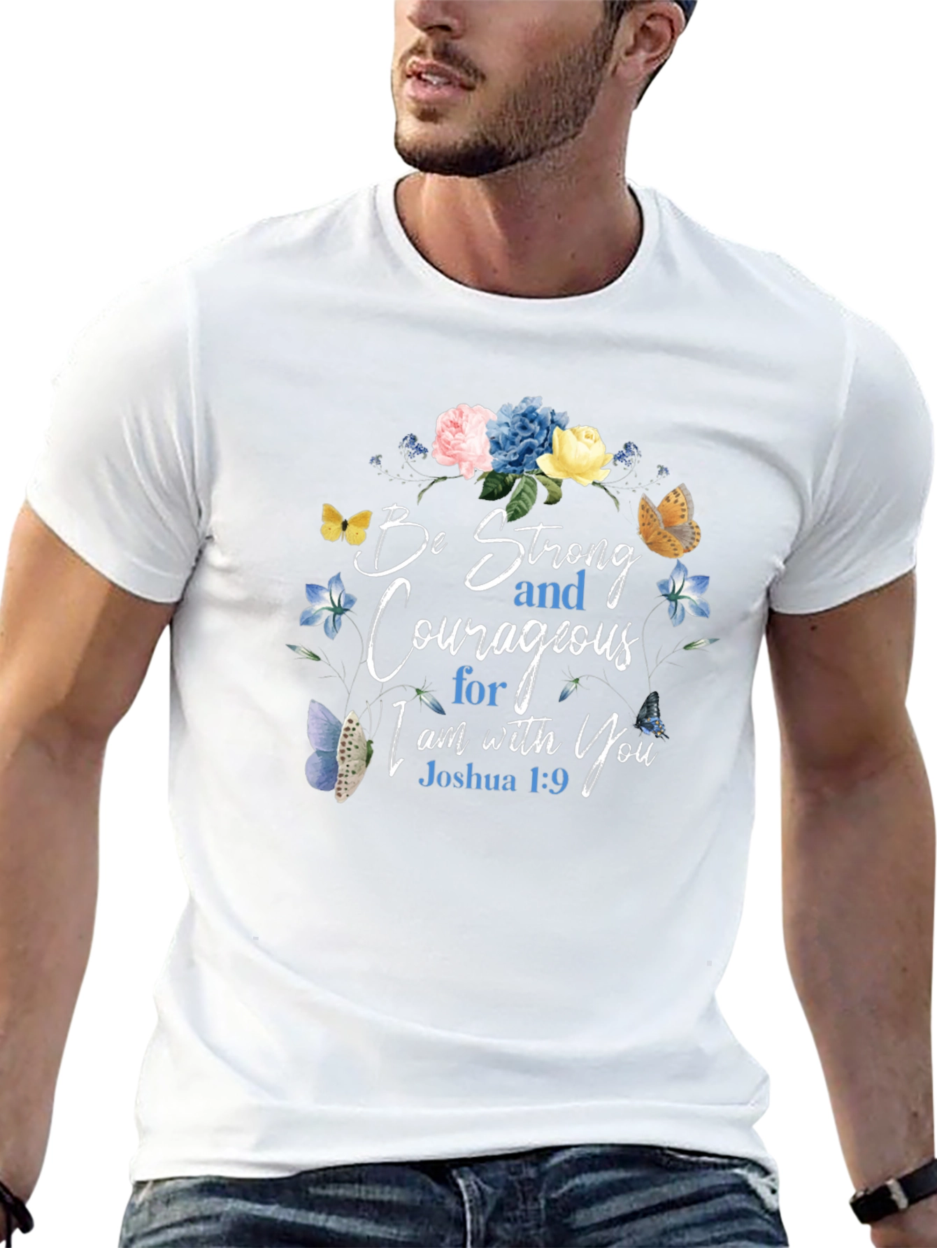 Be Strong & Courageous Floral T-Shirt