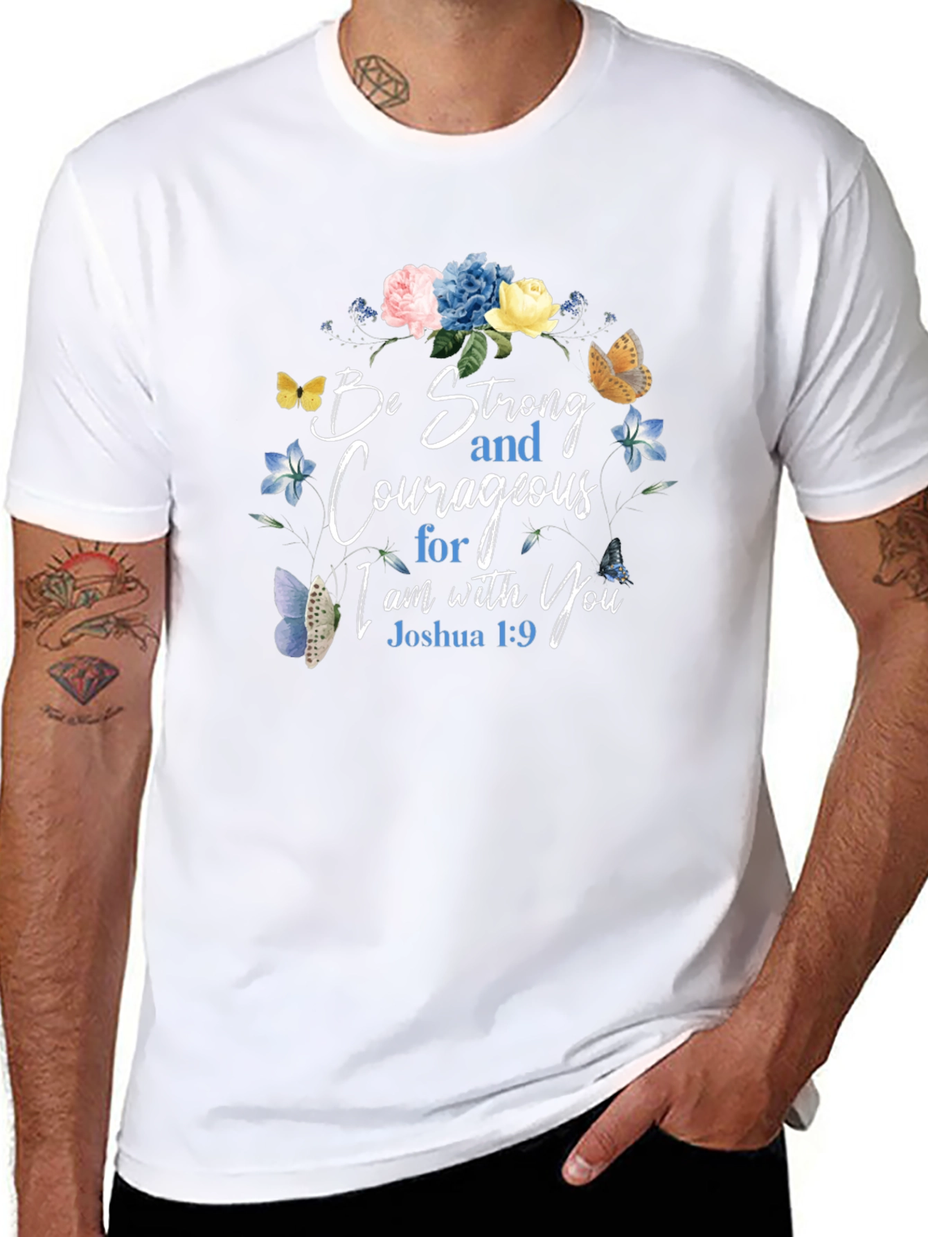 Be Strong & Courageous Floral T-Shirt