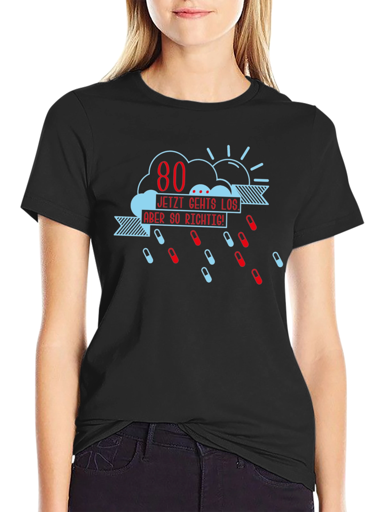 Funny 80th Birthday T-Shirt - Pill Rain Design