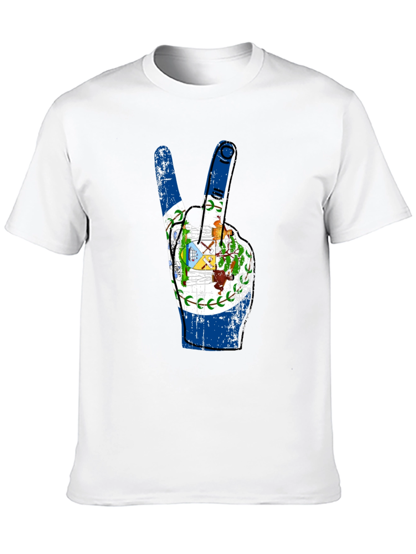 Belize Flag Peace Sign T-Shirt