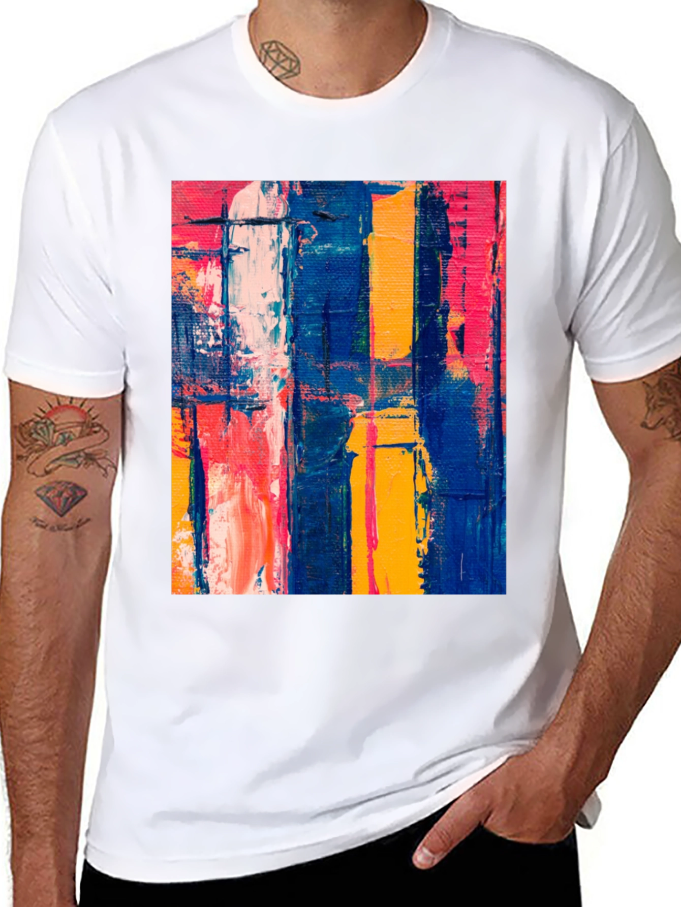Abstract Art Graphic Tee - Modern Style T-Shirt