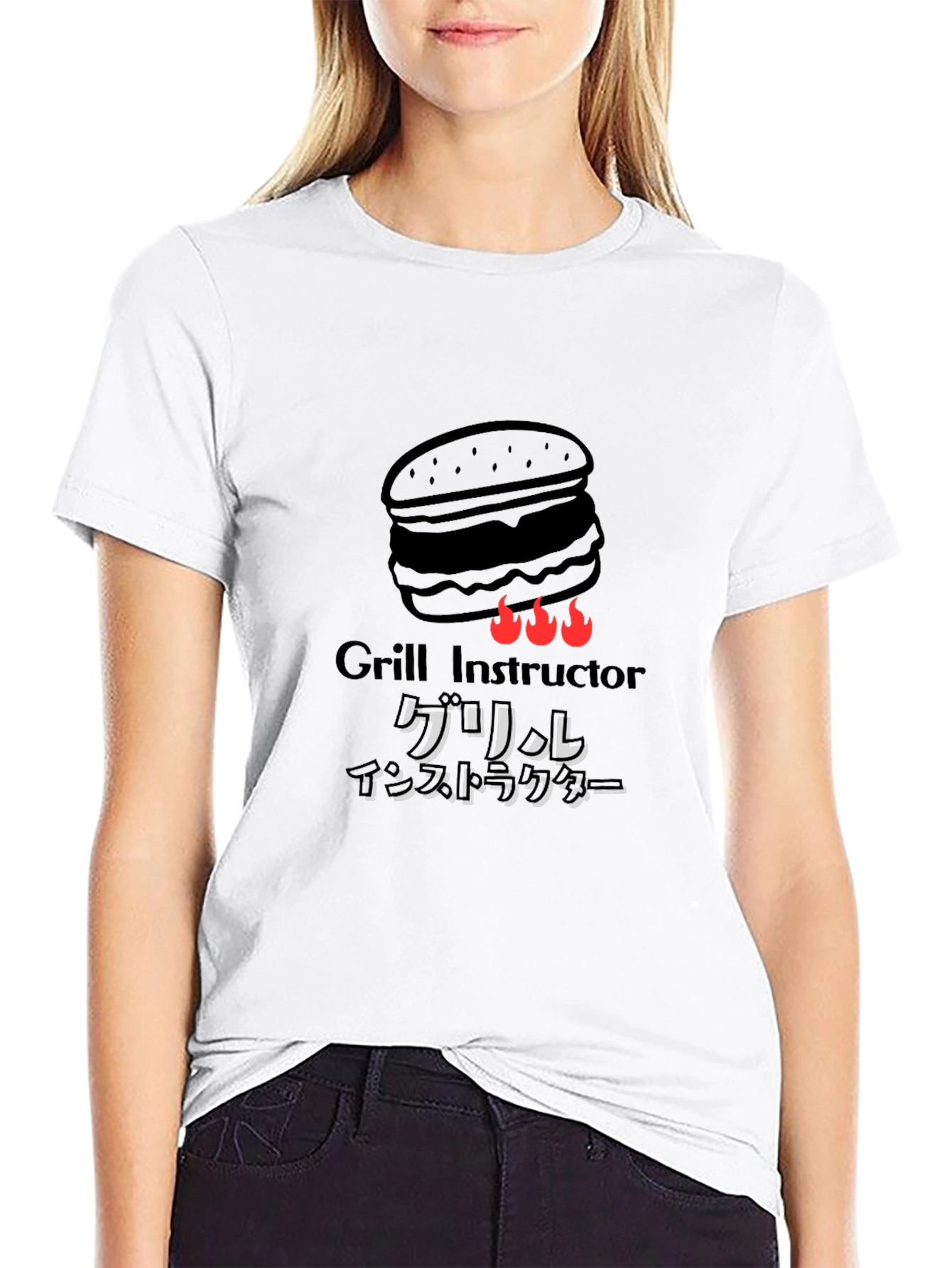 Grill Instructor T-Shirt Funny BBQ Burger Graphic Tee
