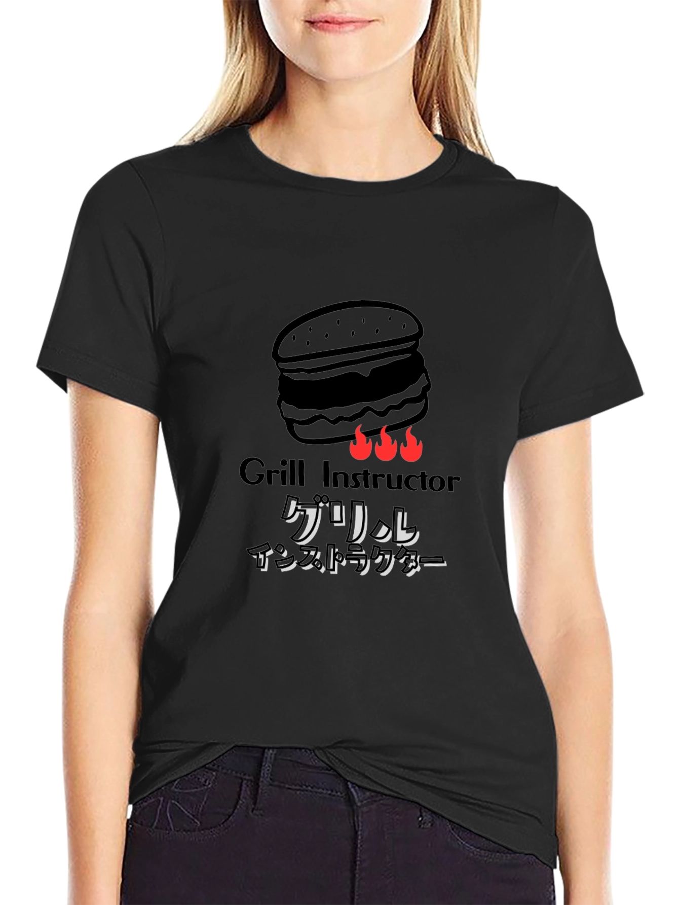 Grill Instructor T-Shirt Funny BBQ Burger Graphic Tee