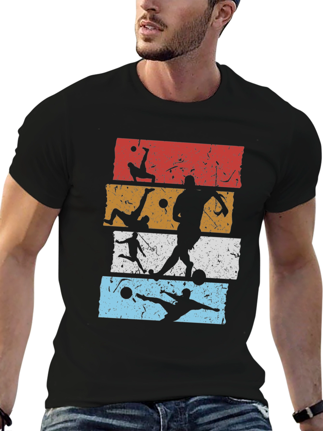 Retro Soccer Silhouette Graphic Tee