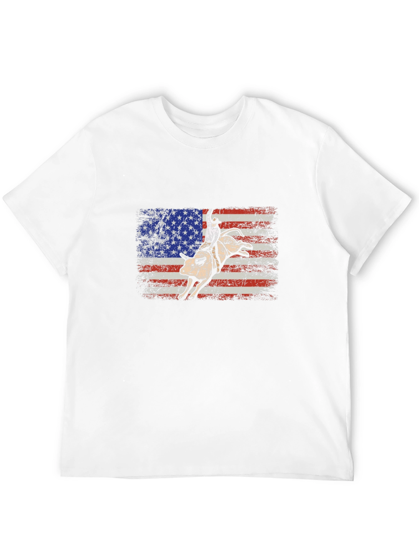 American Flag Bull Rider Graphic T-Shirt