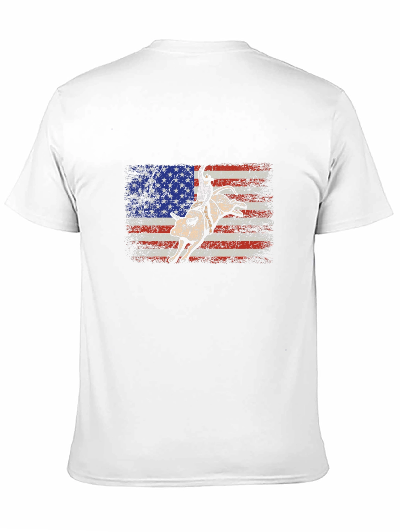 American Flag Bull Rider Graphic T-Shirt