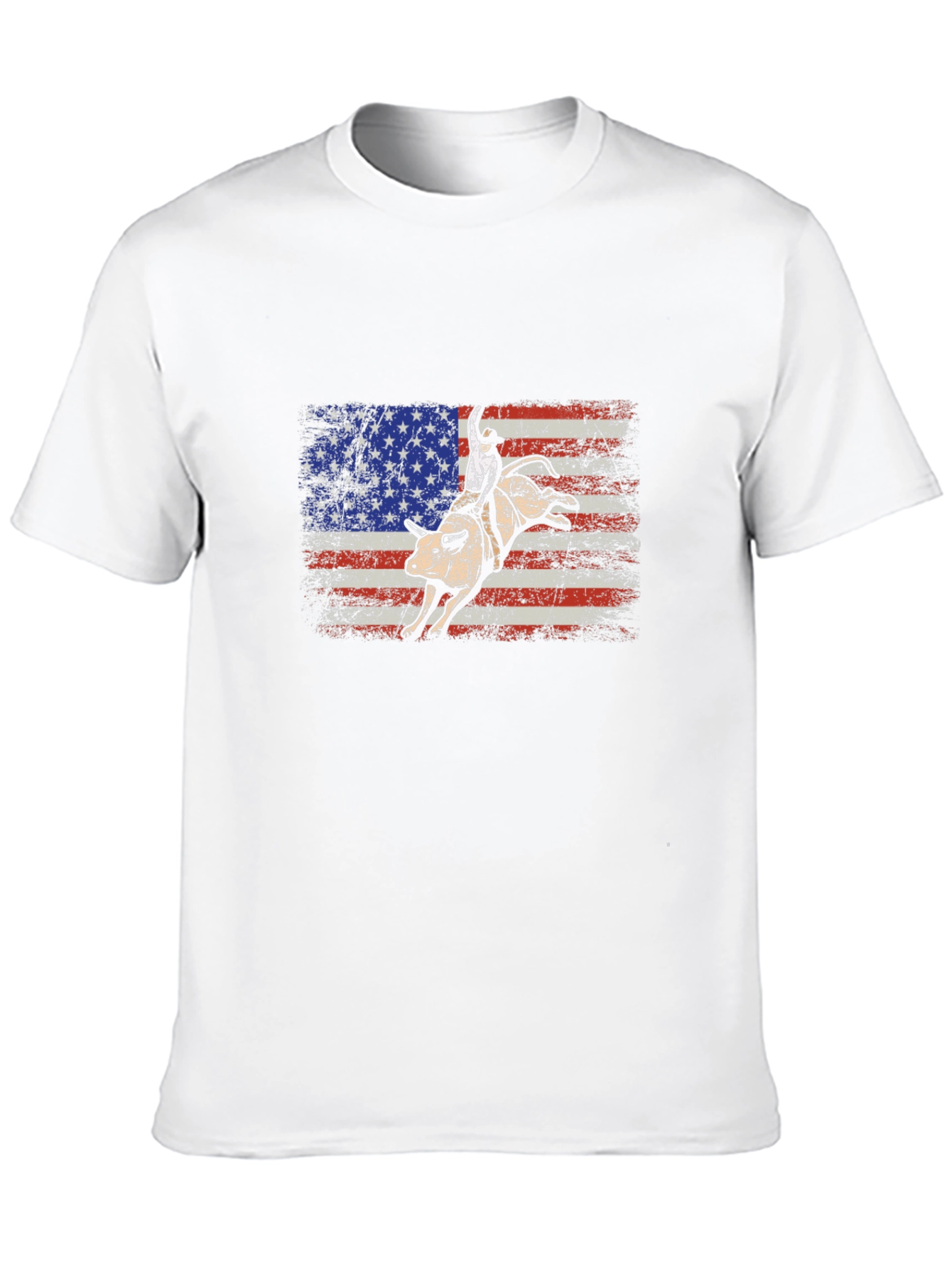 American Flag Bull Rider Graphic T-Shirt
