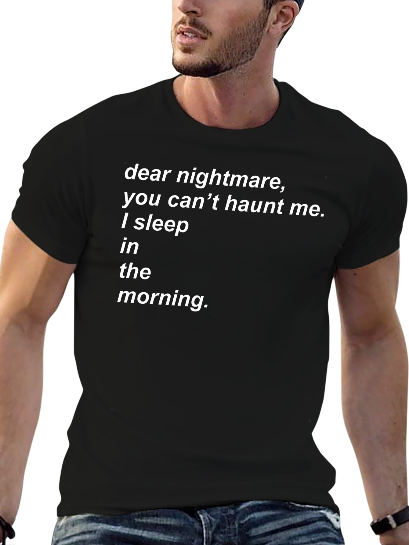 Dear Nightmare Funny Slogan T-Shirt - Black