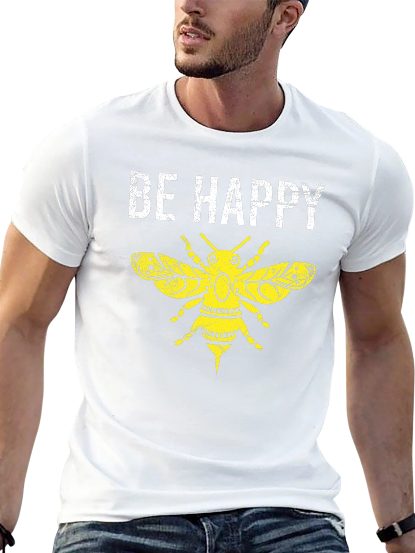 Be Happy Bee Graphic T-Shirt