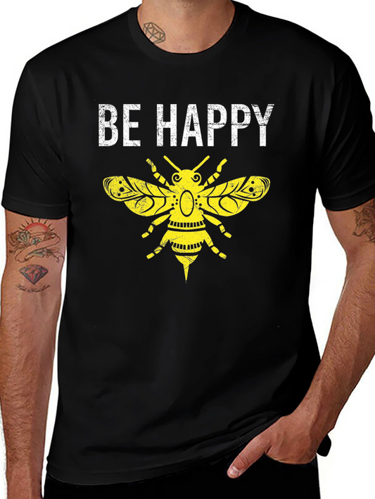Be Happy Bee Graphic T-Shirt