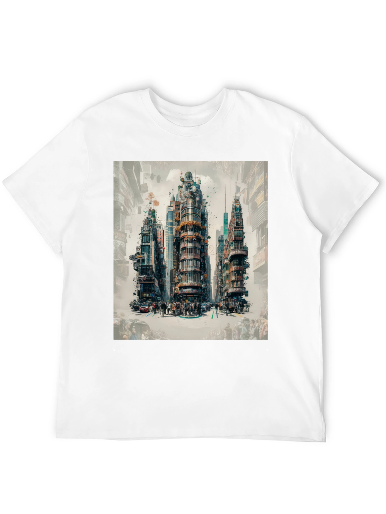 Urban Print Graphic Tee - Cityscape Design