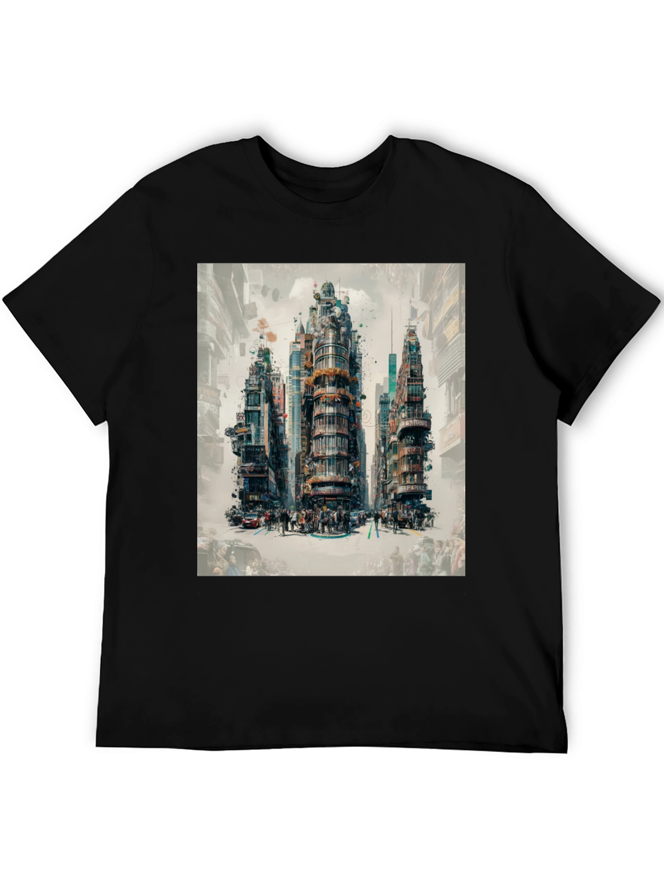 Urban Print Graphic Tee - Cityscape Design