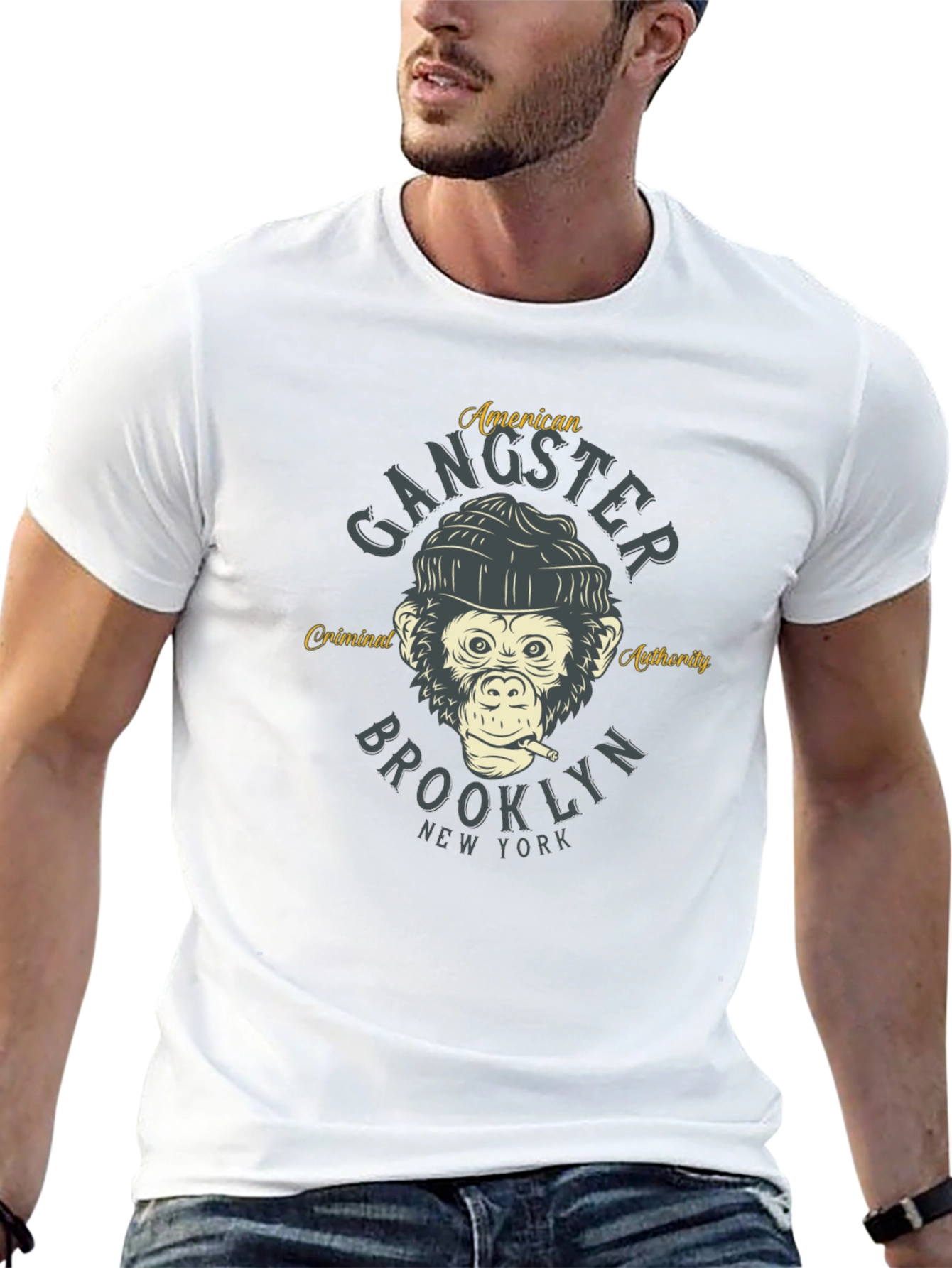 Gangster Monkey Graphic T-Shirt