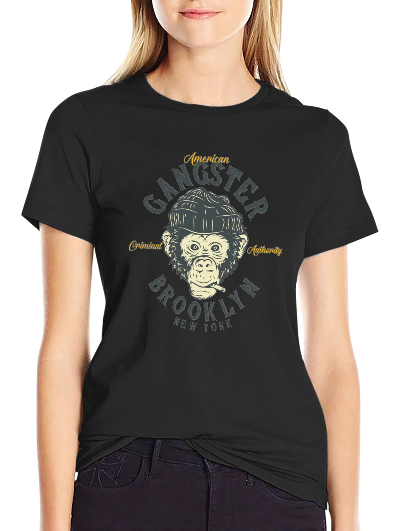 Gangster Monkey Graphic T-Shirt
