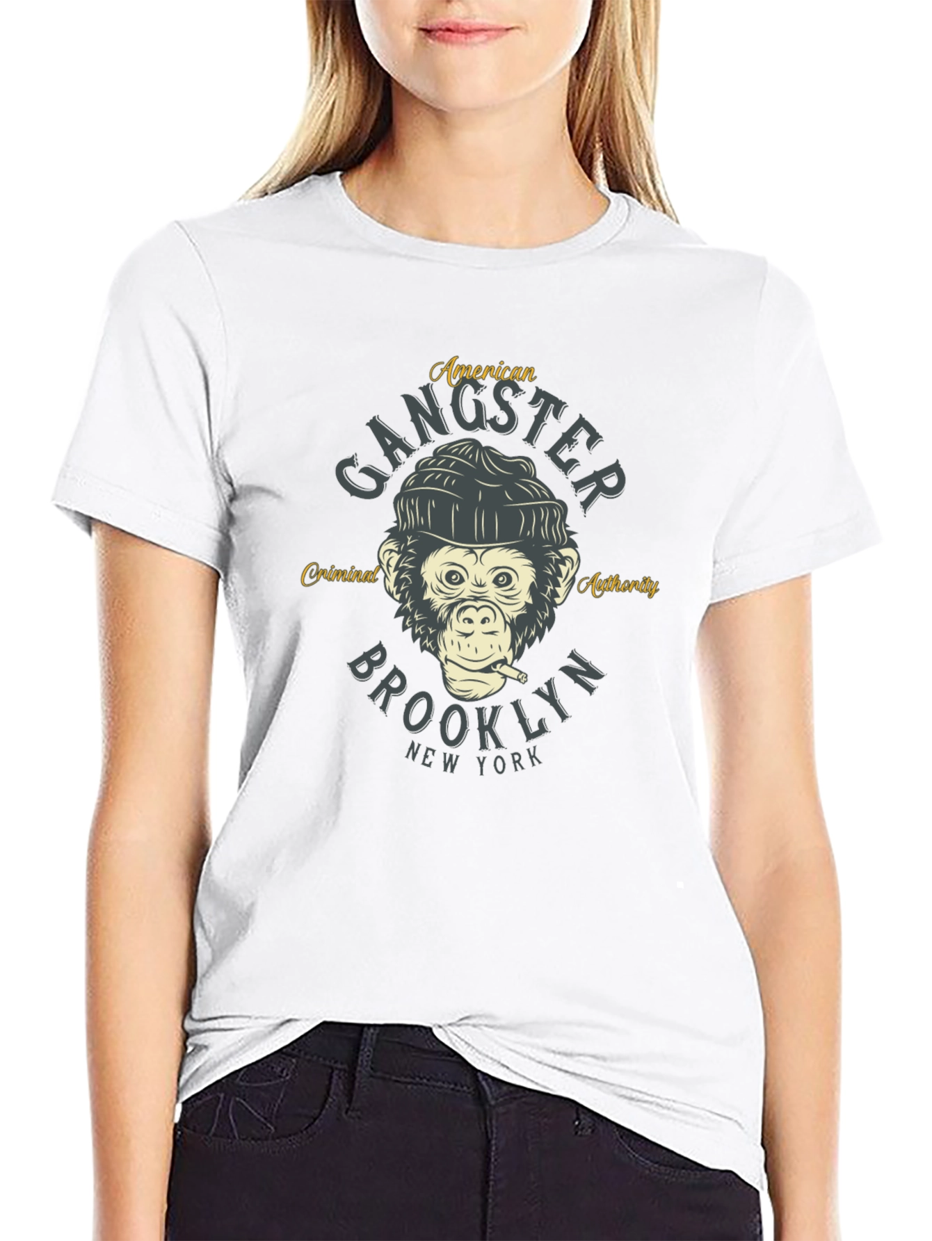 Gangster Monkey Graphic T-Shirt
