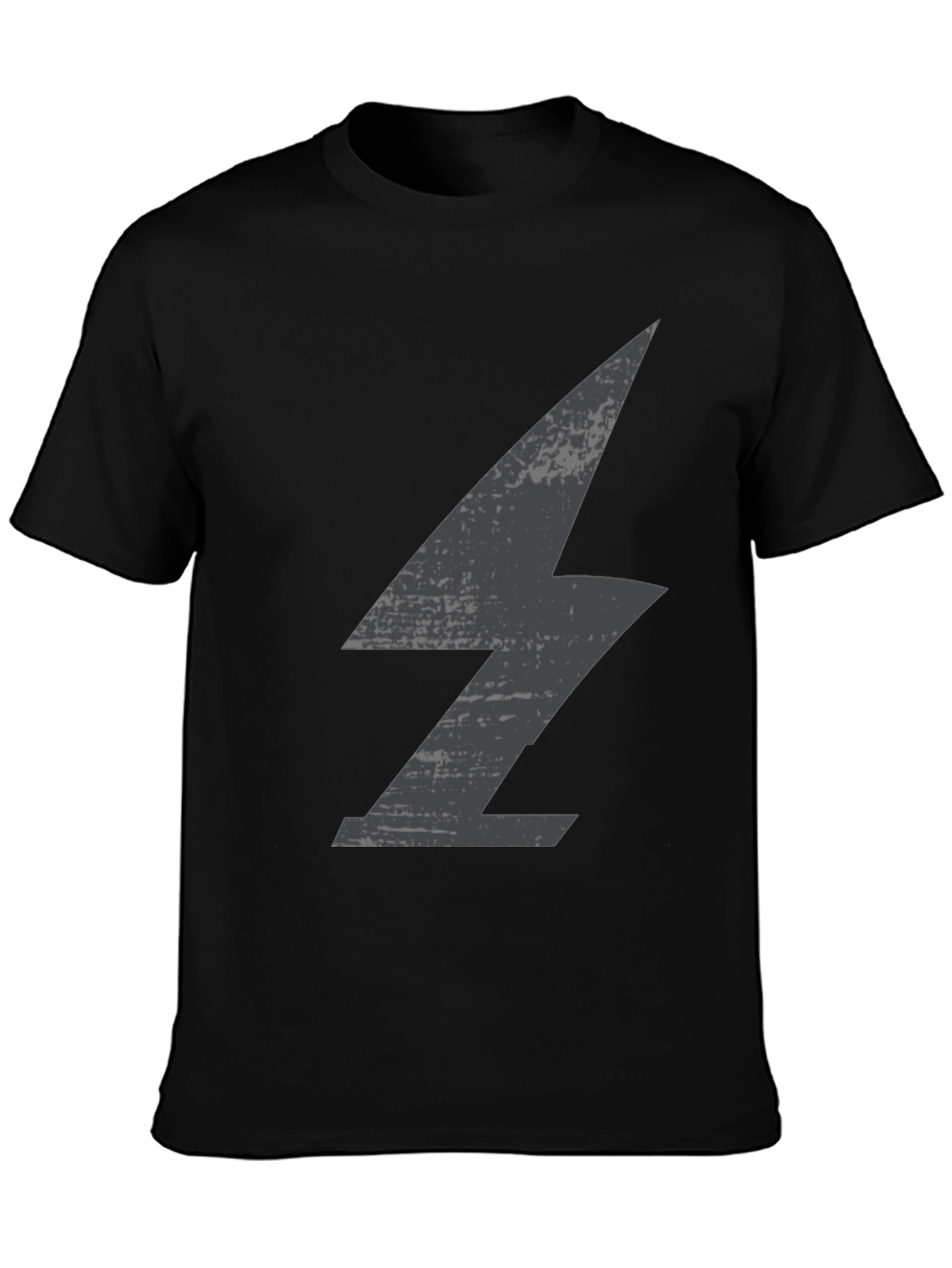 Mens Black T-Shirt with Lightning Bolt Graphic