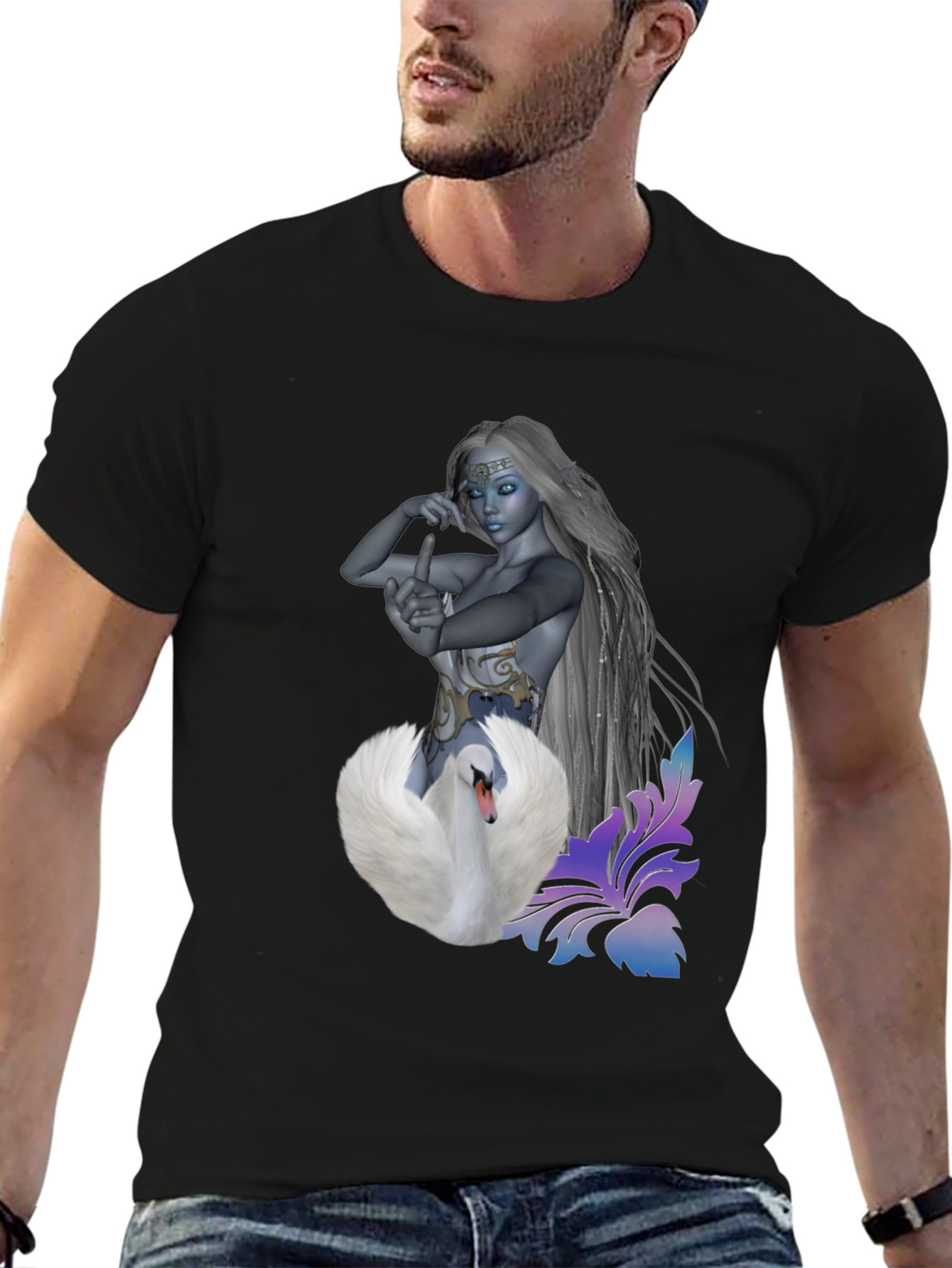 Swan Enchantress Graphic T-Shirt - Stylish & Unique Design