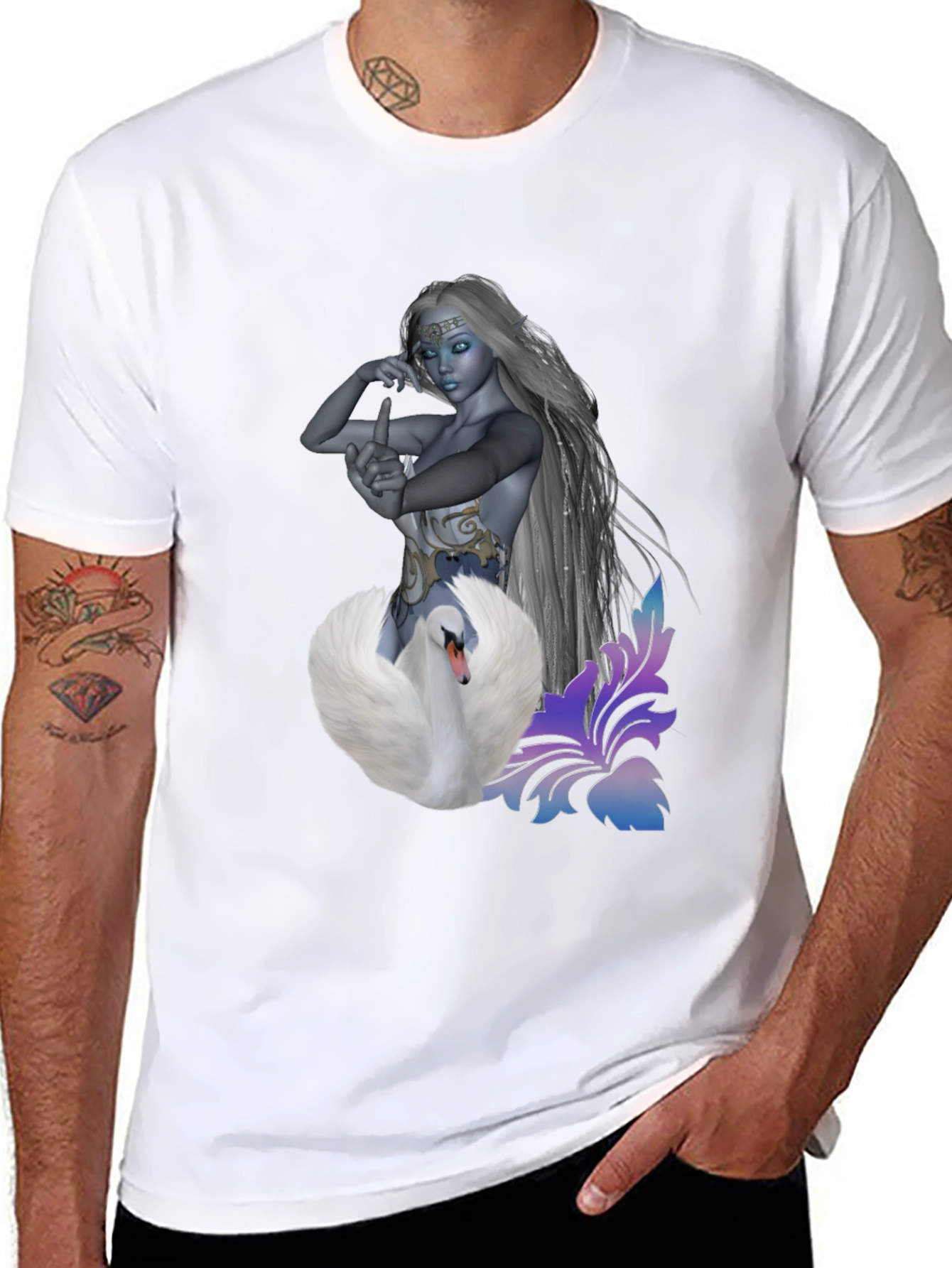 Swan Enchantress Graphic T-Shirt - Stylish & Unique Design