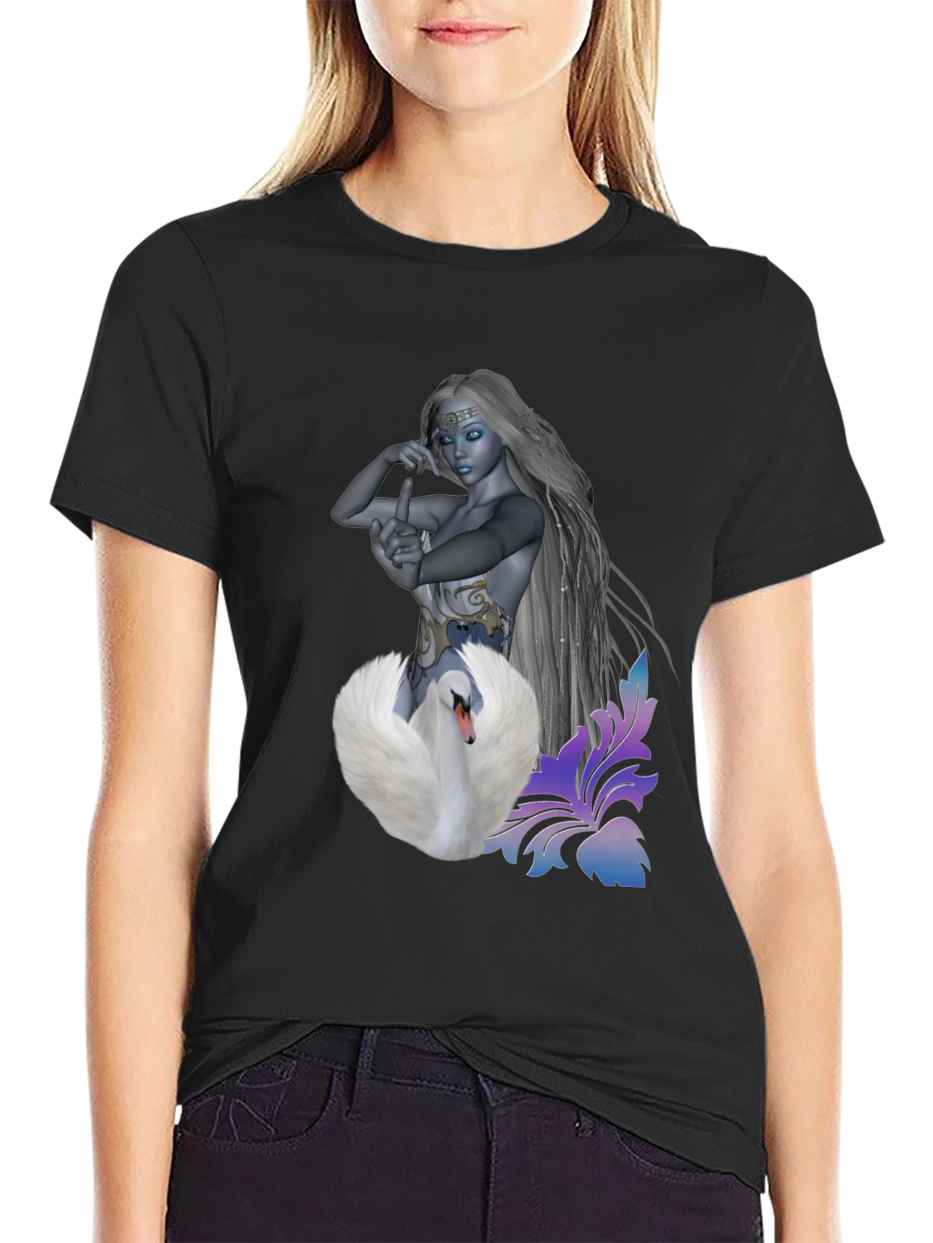 Swan Enchantress Graphic T-Shirt - Stylish & Unique Design