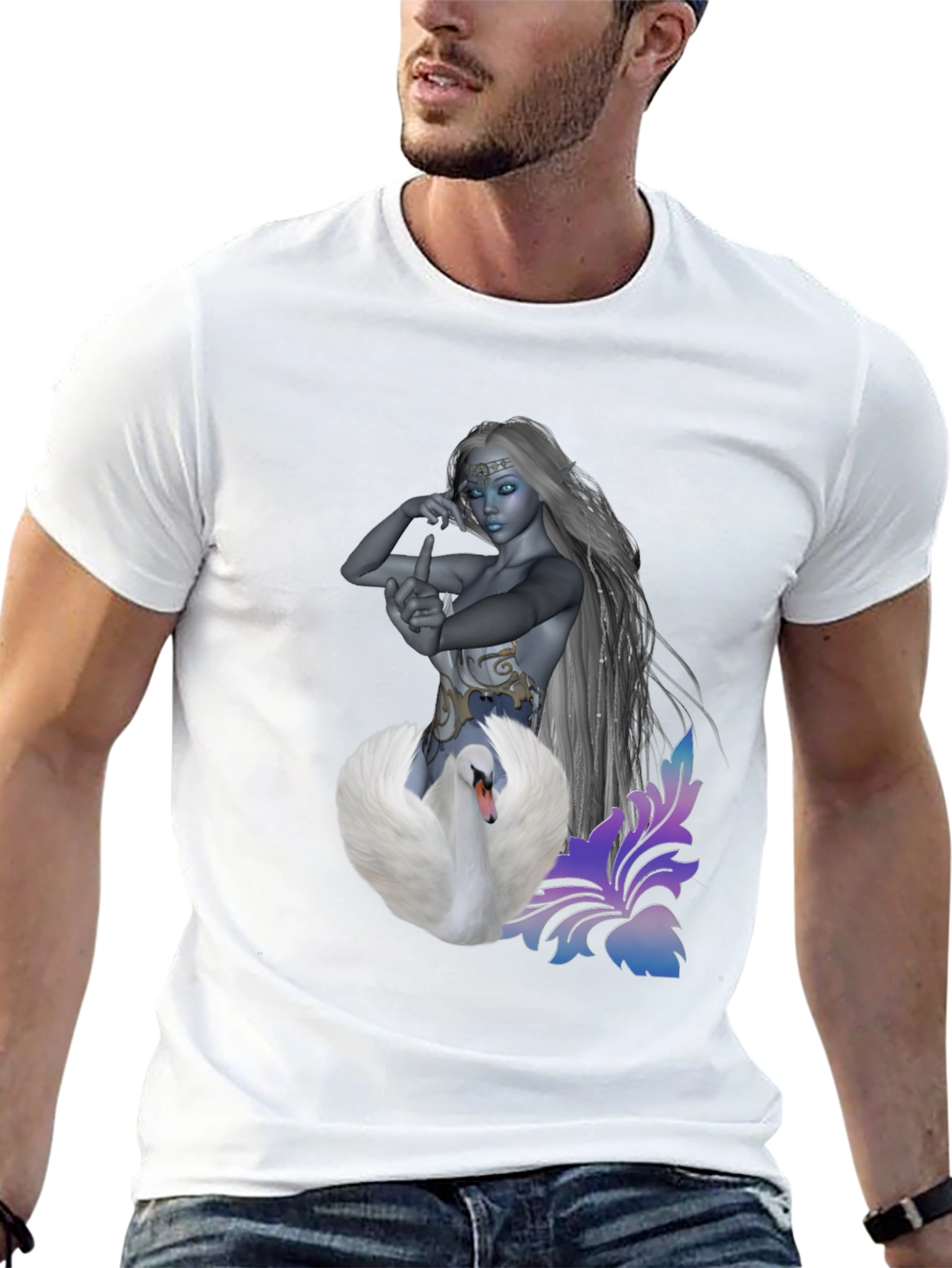 Swan Enchantress Graphic T-Shirt - Stylish & Unique Design