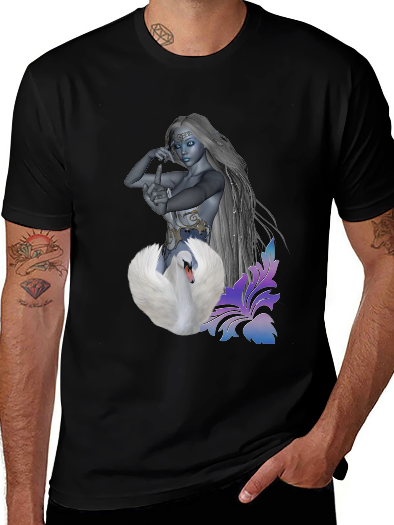 Swan Enchantress Graphic T-Shirt - Stylish & Unique Design