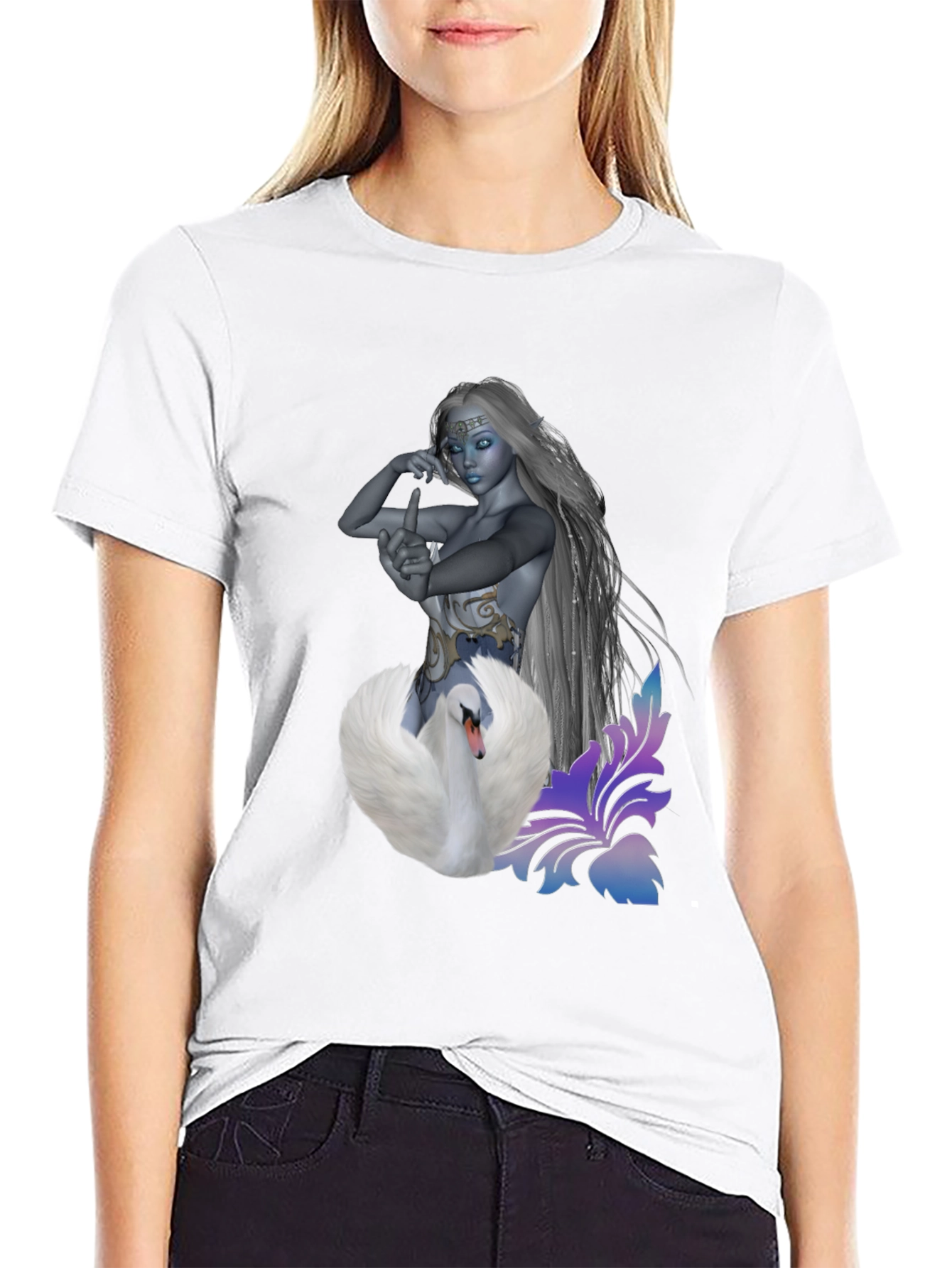 Swan Enchantress Graphic T-Shirt - Stylish & Unique Design