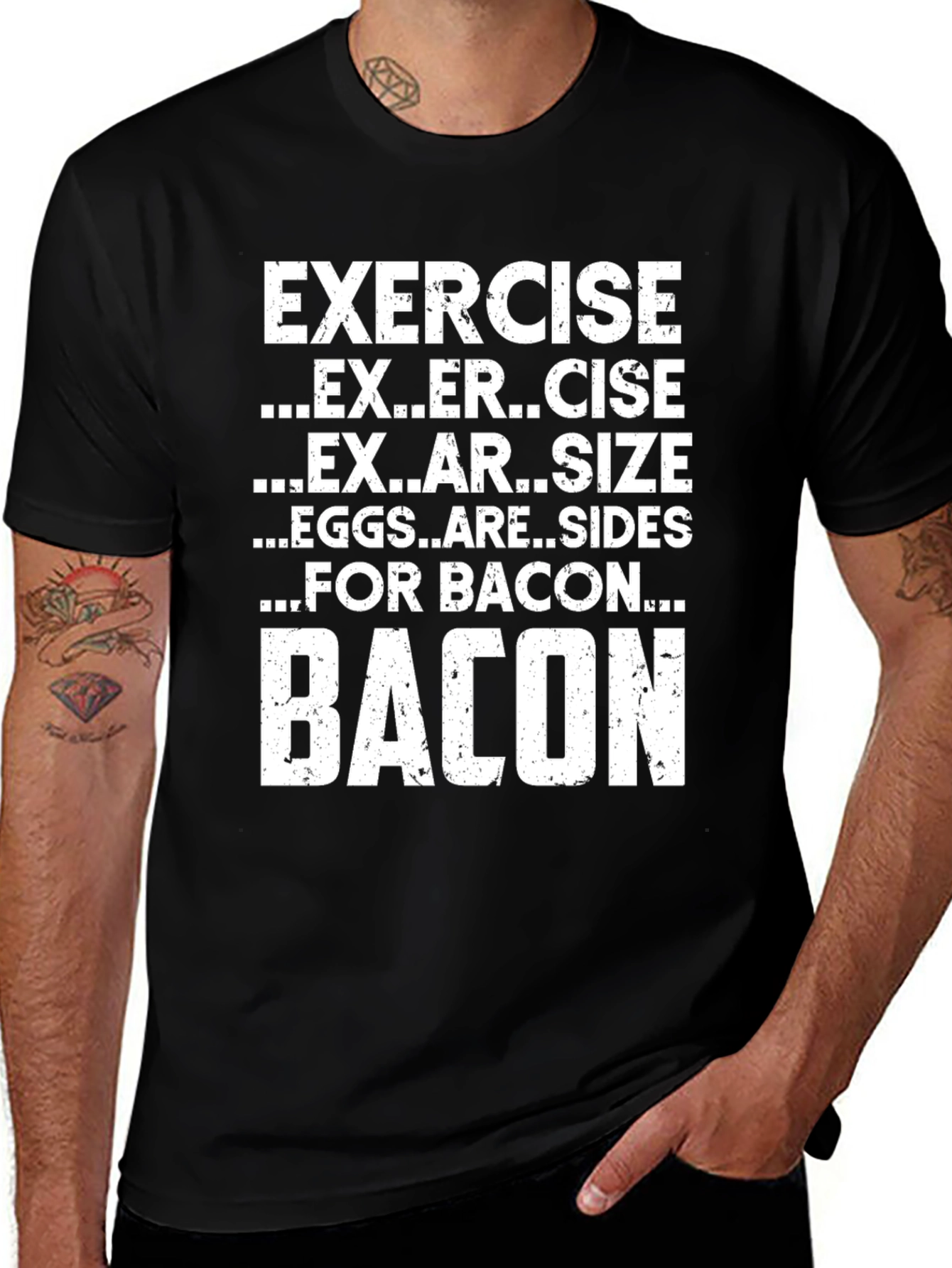 Bacon Exercise Funny Graphic T-Shirt