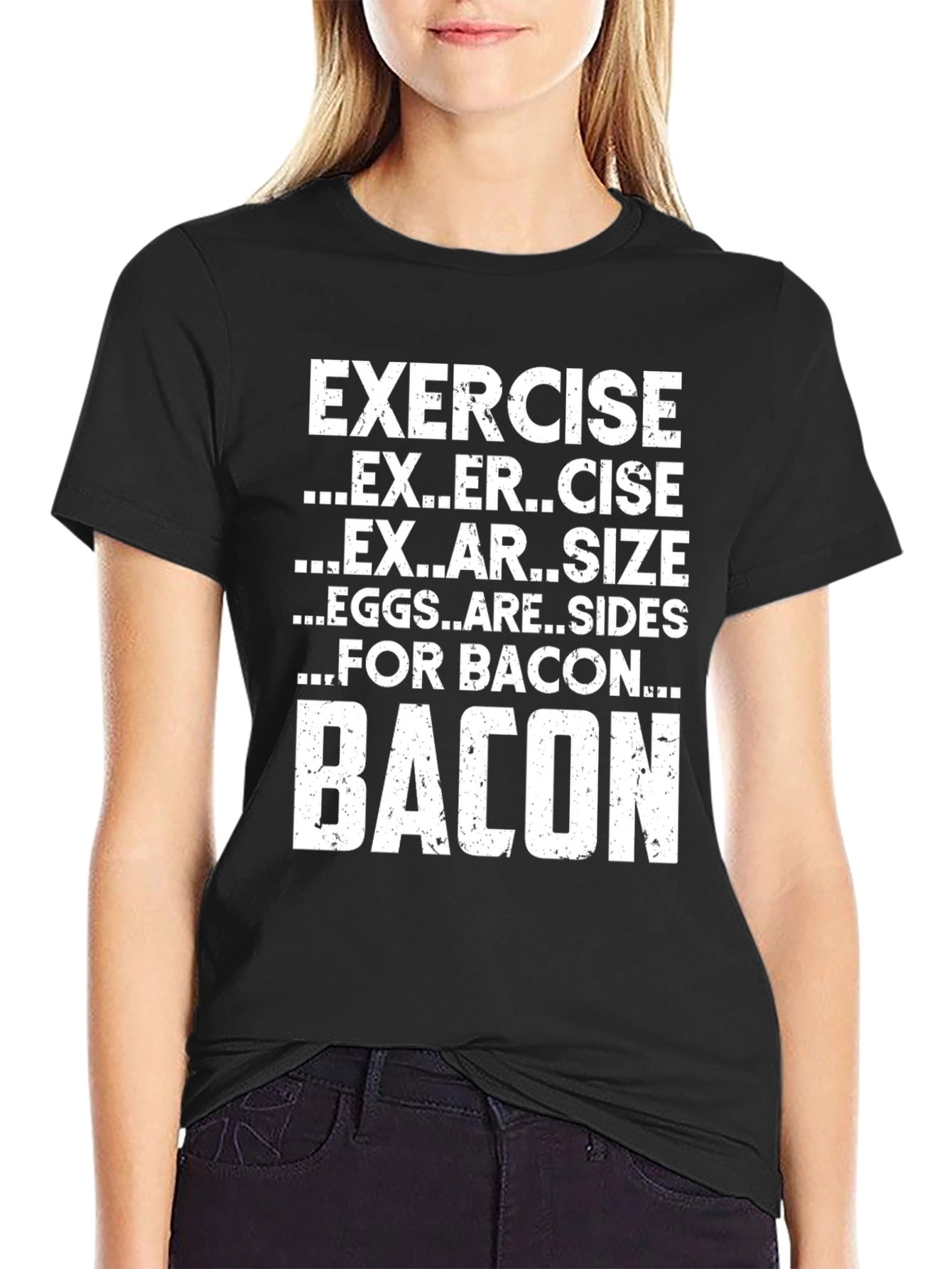 Bacon Exercise Funny Graphic T-Shirt