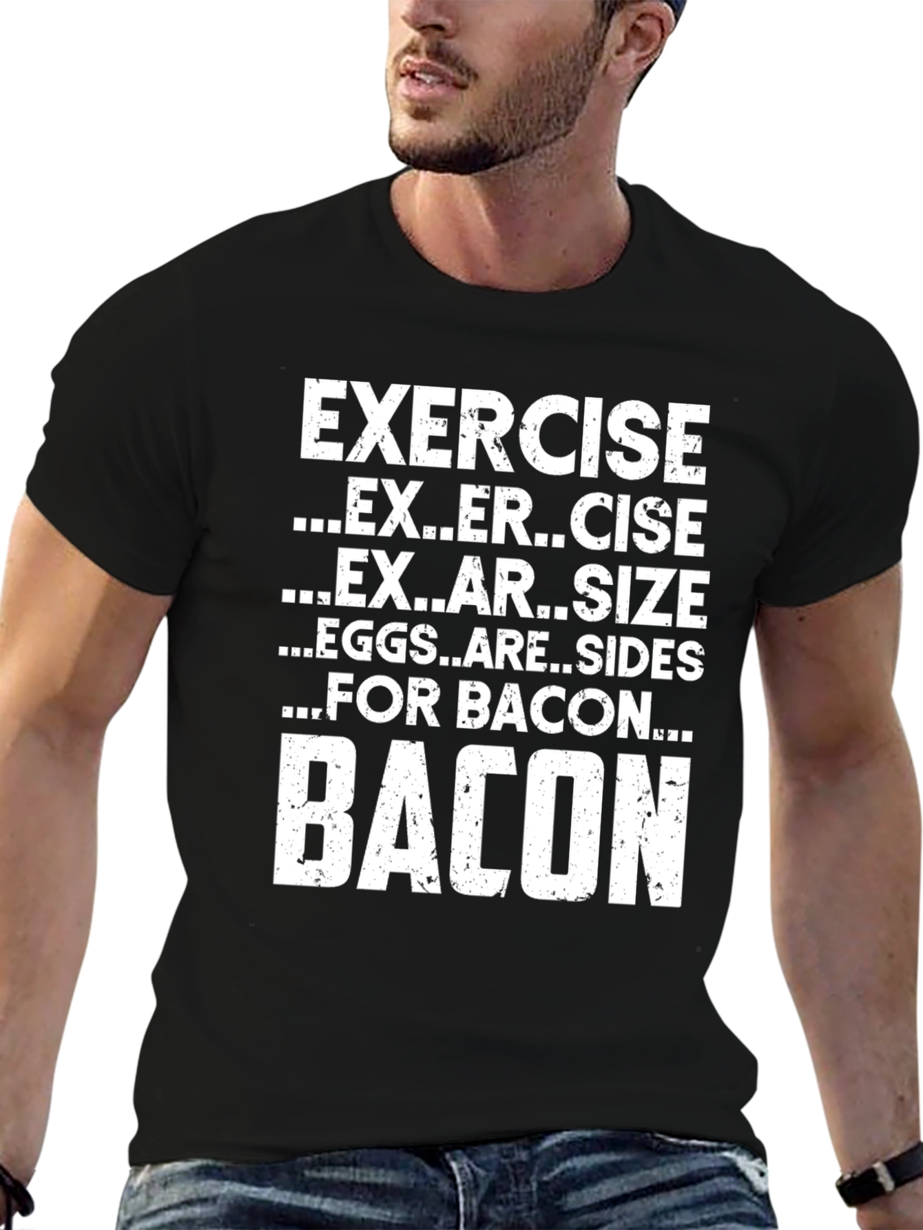 Bacon Exercise Funny Graphic T-Shirt