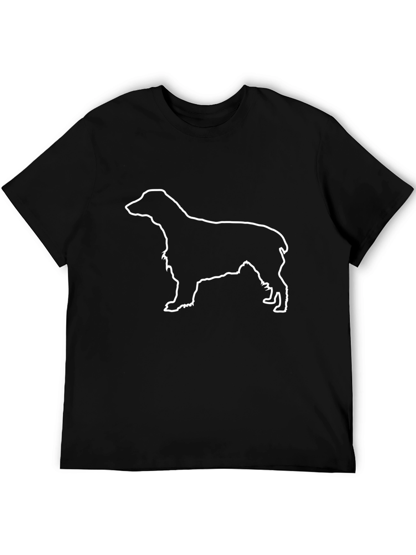 Dog Outline T-Shirt - Black Cotton Tee