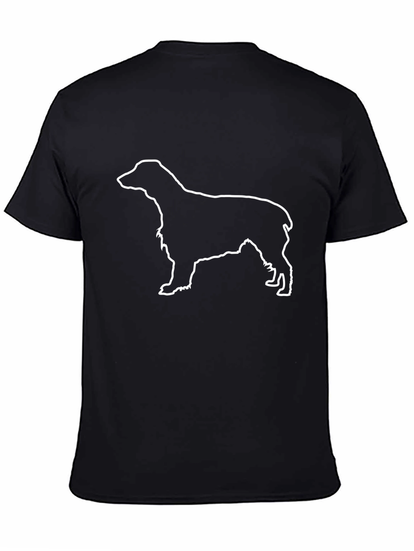 Dog Outline T-Shirt - Black Cotton Tee