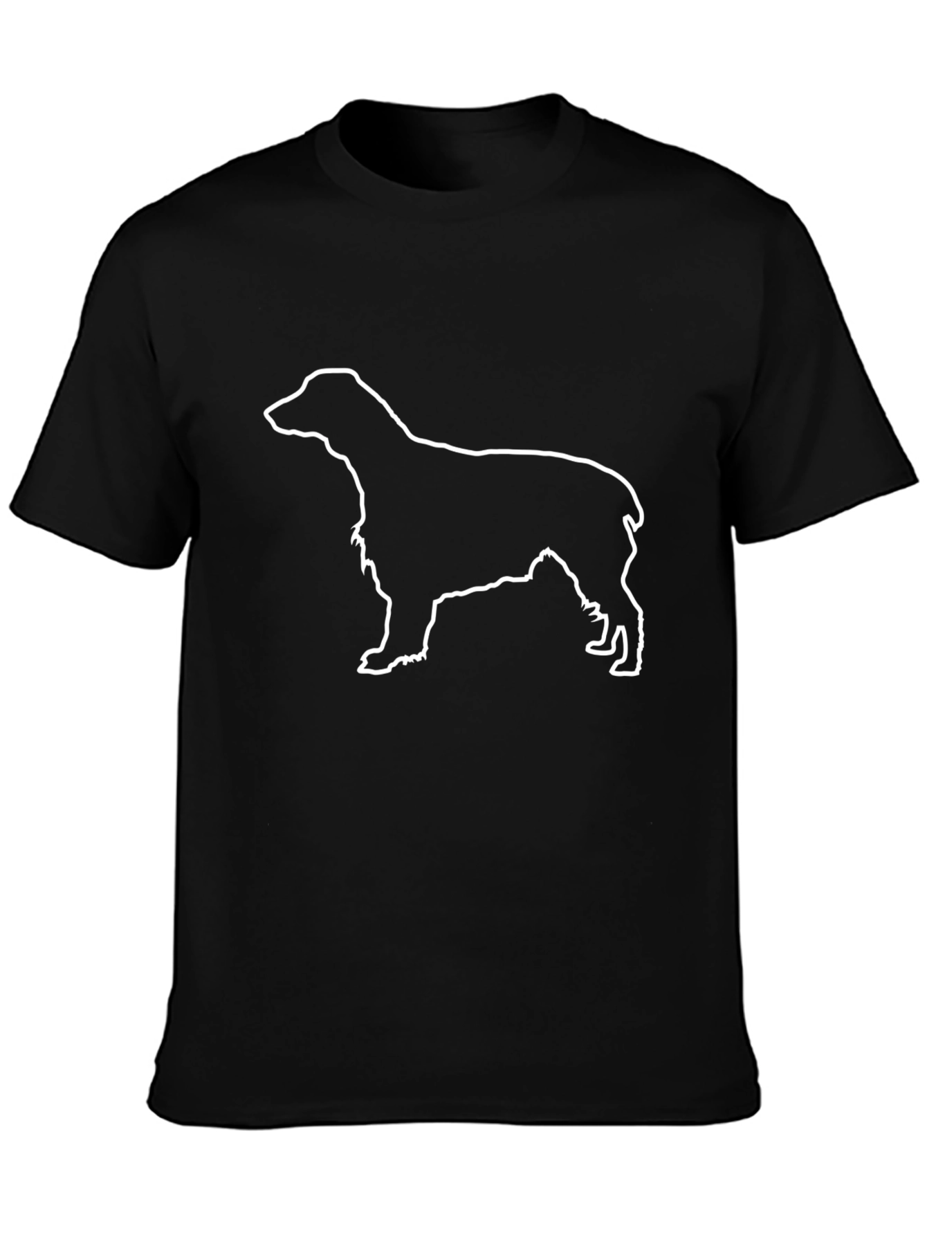 Dog Outline T-Shirt - Black Cotton Tee