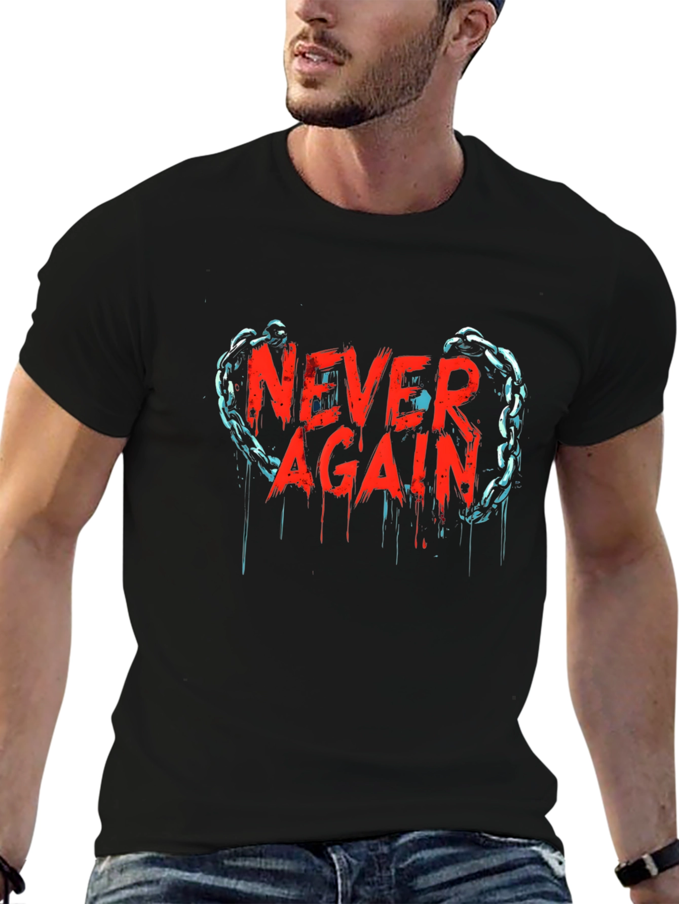Never Again Graphic Tee - Black