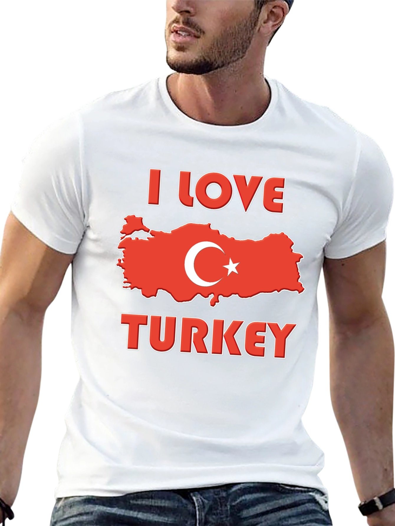 I Love Turkey Flag Graphic T-Shirt