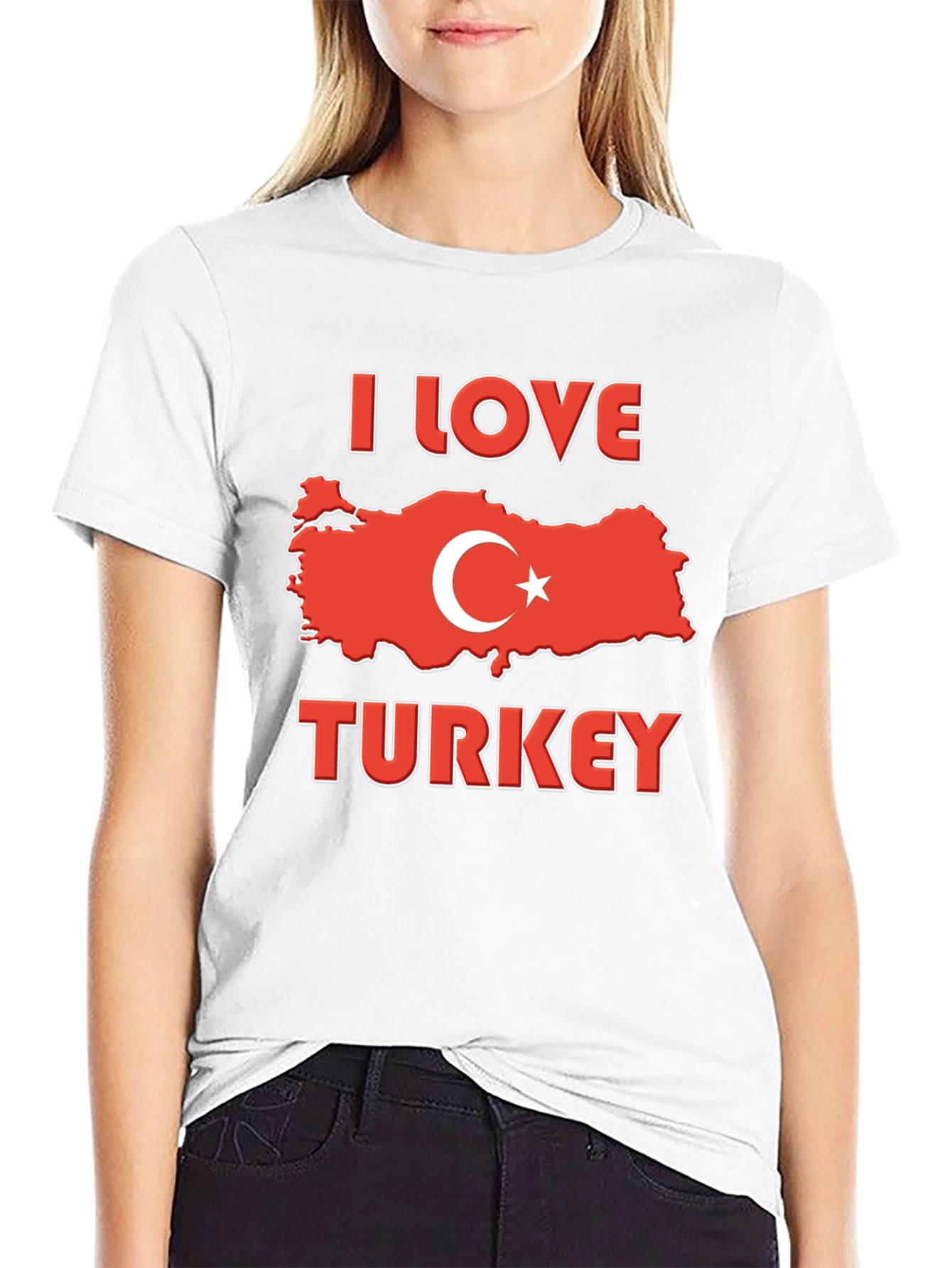 I Love Turkey Flag Graphic T-Shirt