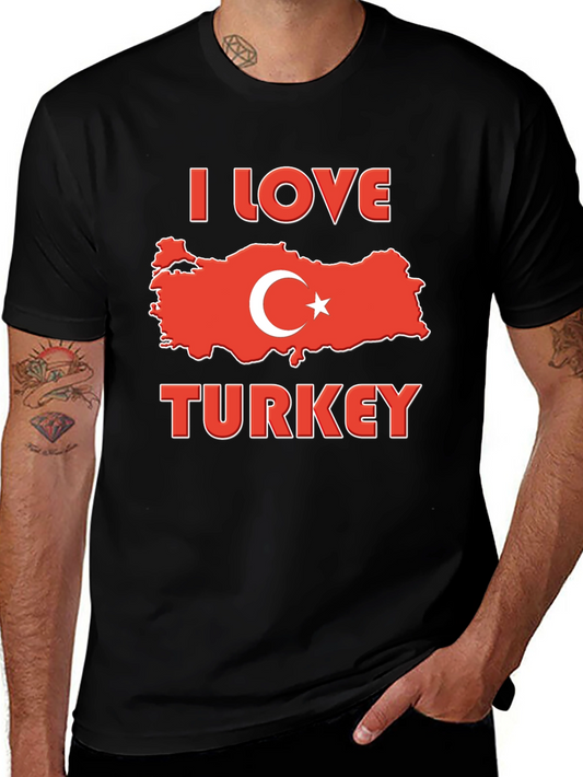 I Love Turkey Flag Graphic T-Shirt