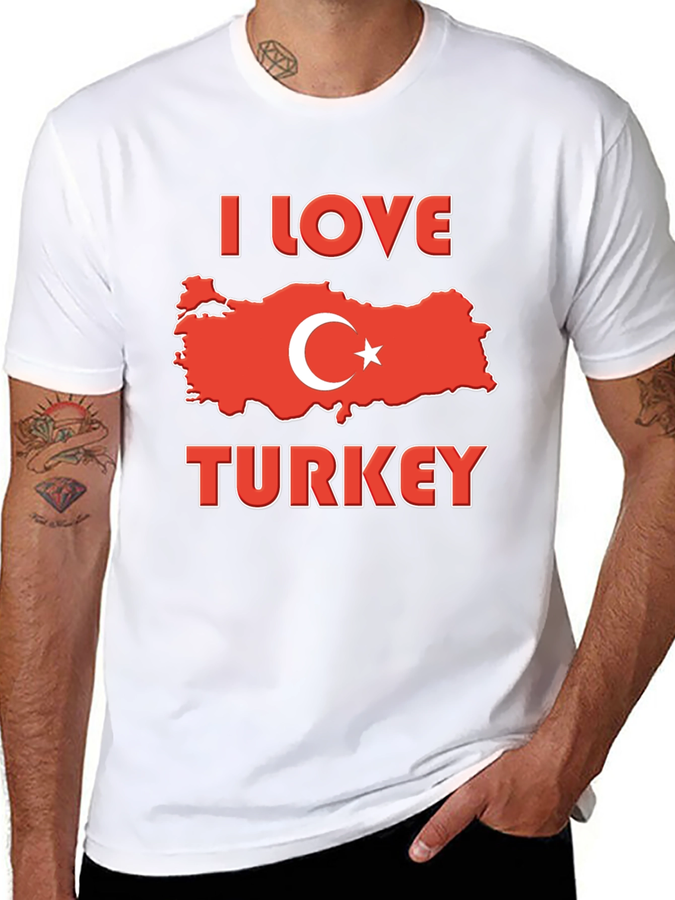 I Love Turkey Flag Graphic T-Shirt