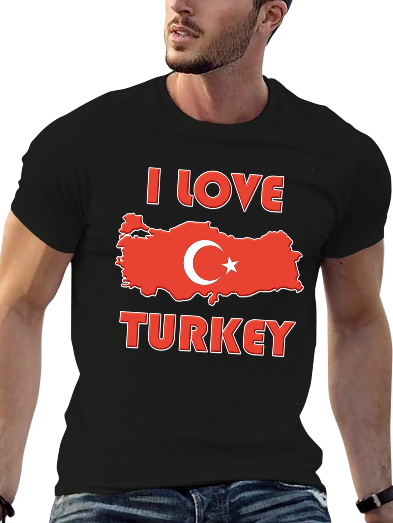 I Love Turkey Flag Graphic T-Shirt