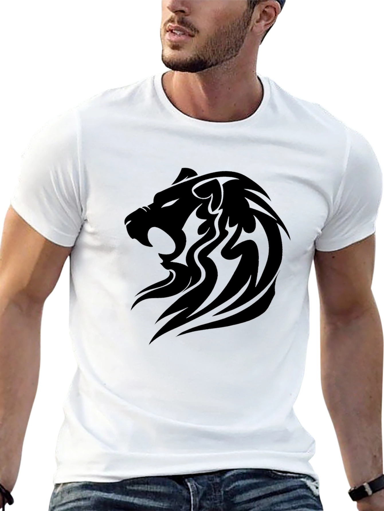 Black Lion Graphic T-Shirt - Bold and Stylish