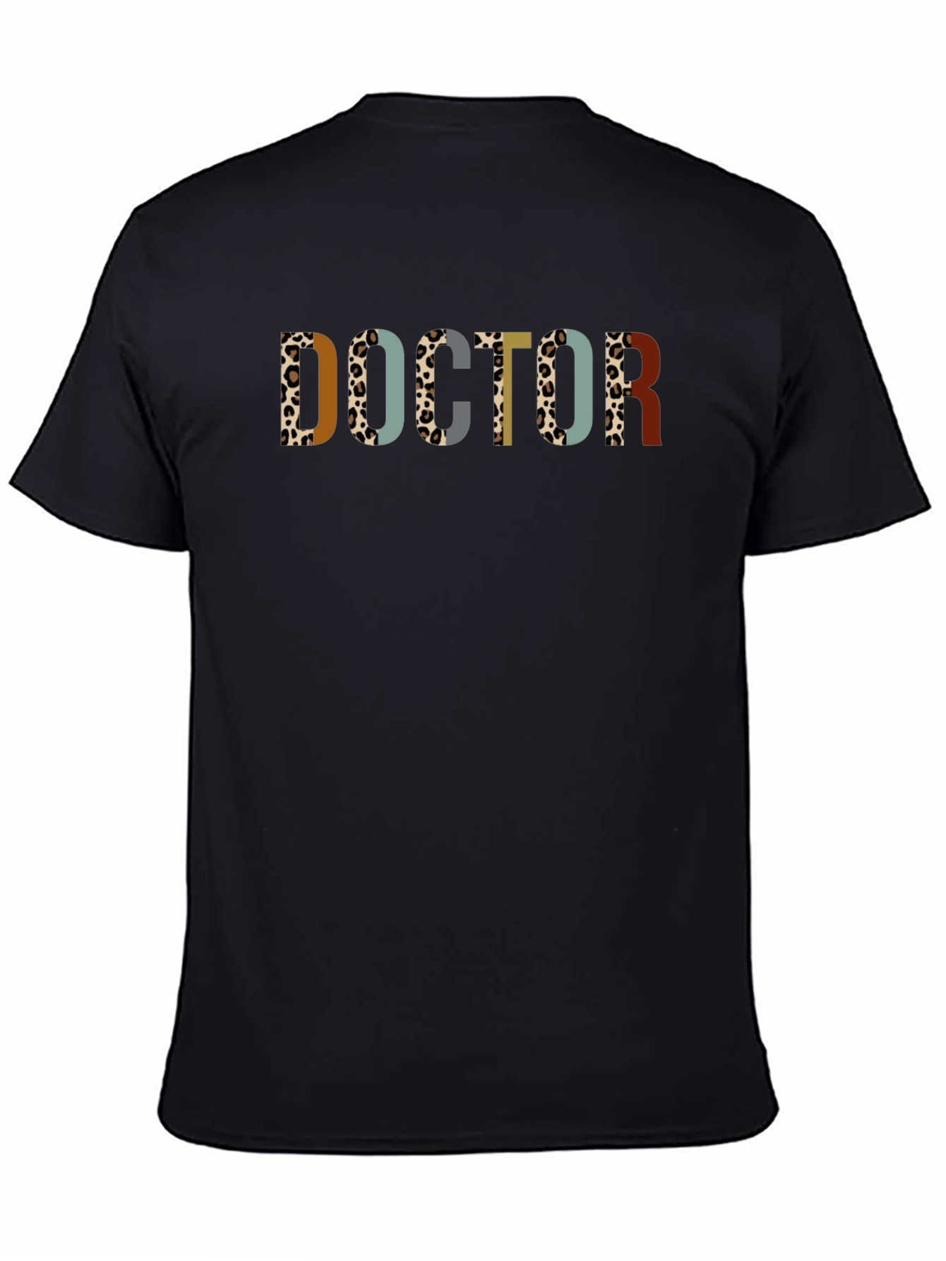 Doctor Leopard Print Black T-Shirt