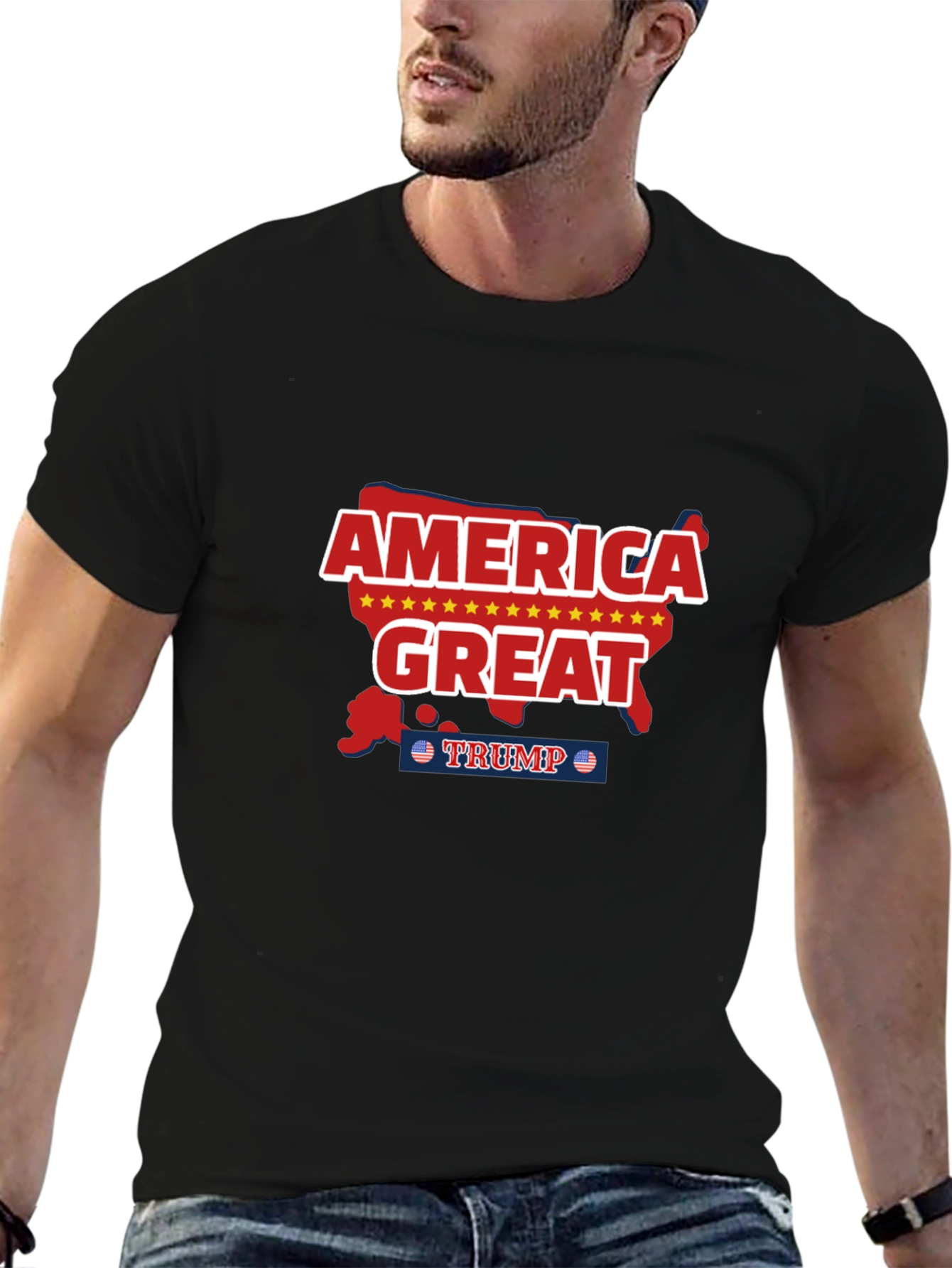 America Great Trump Graphic Tee - Black