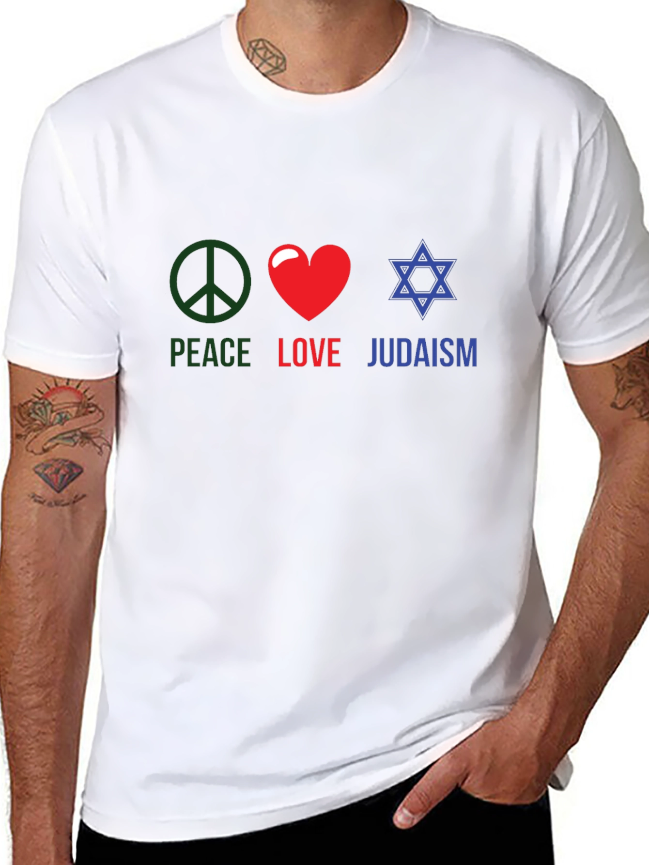 Peace Love Judaism T-Shirt Religious Tee