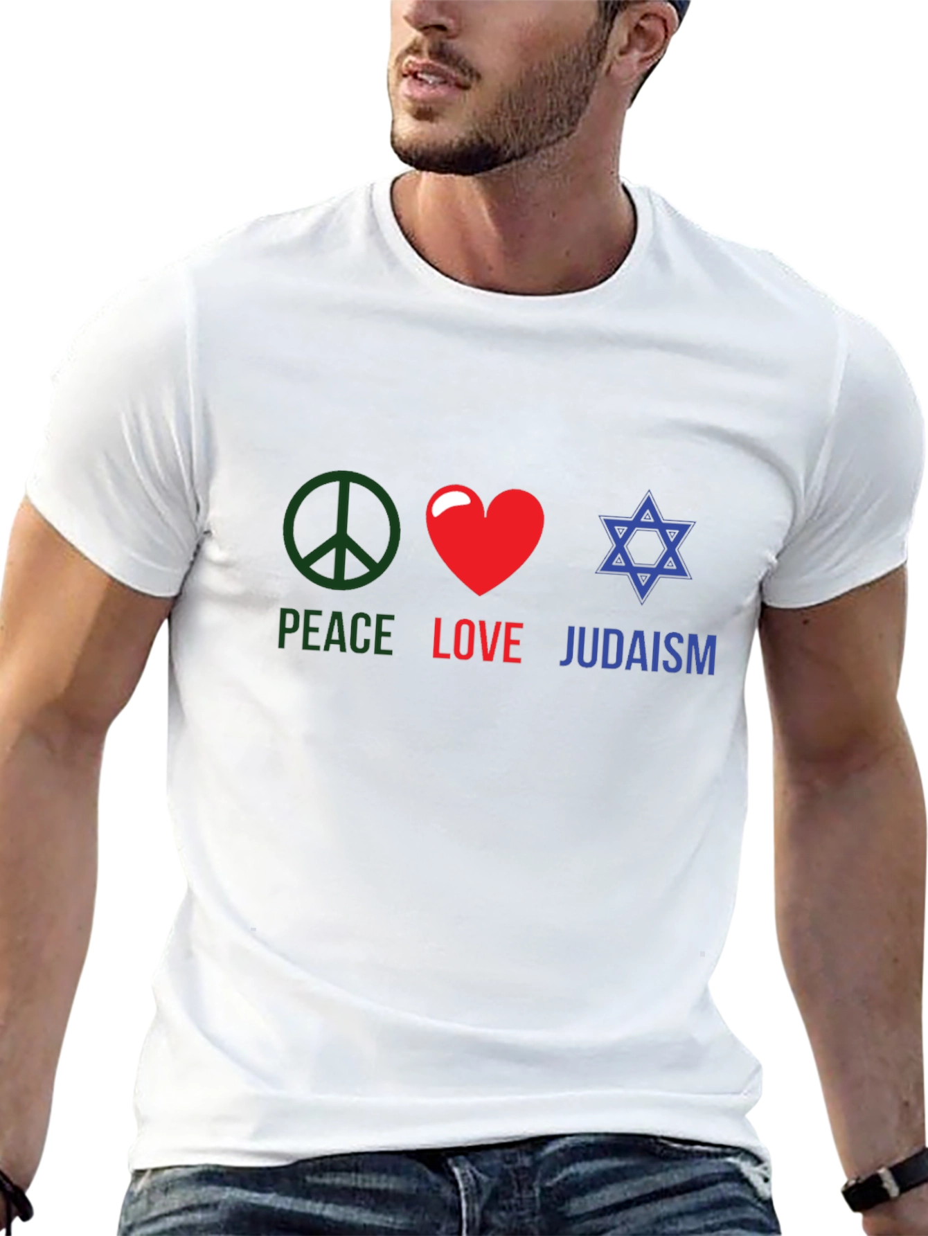 Peace Love Judaism T-Shirt Religious Tee