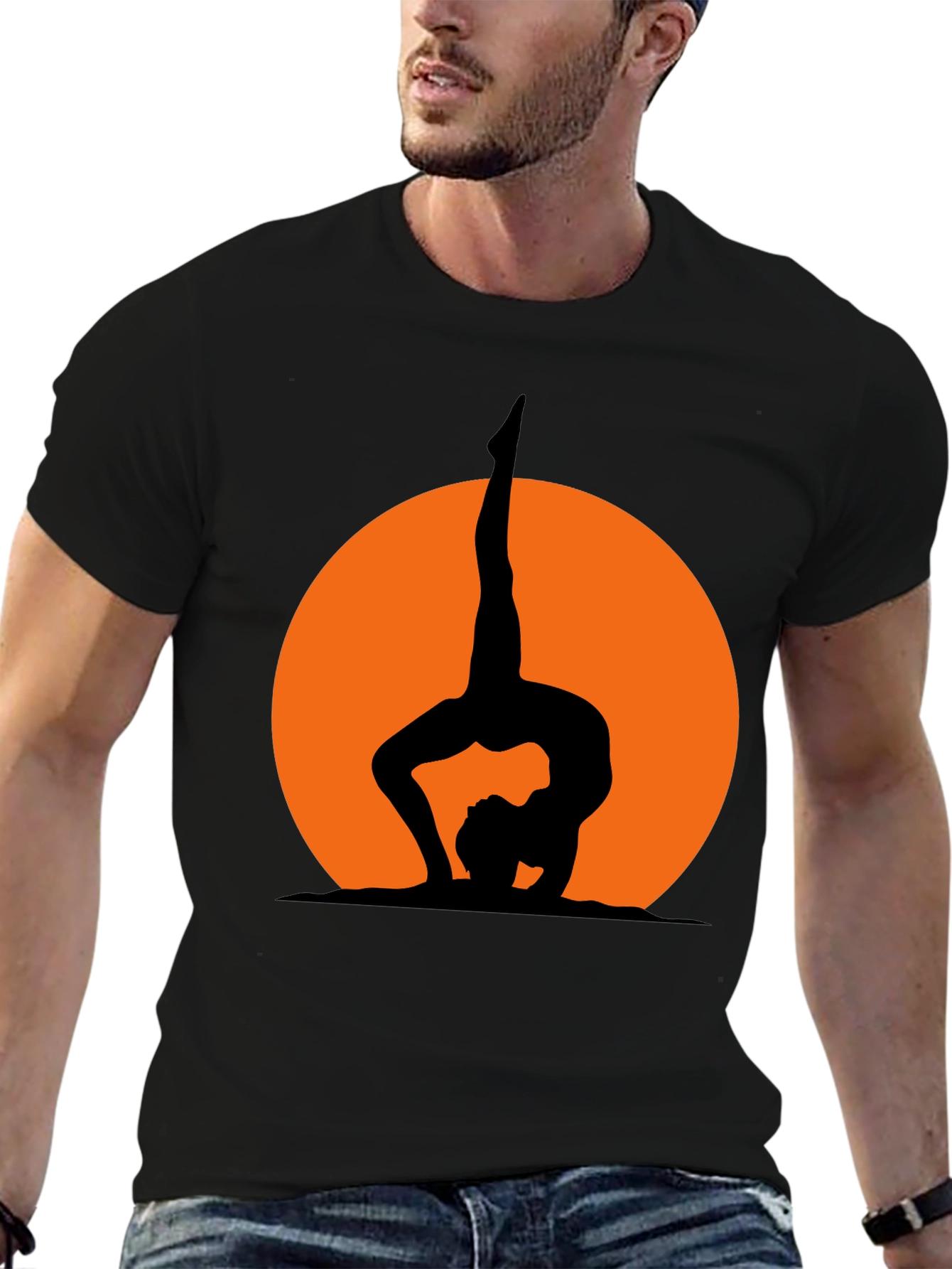 Yoga Silhouette Graphic Tee - Black