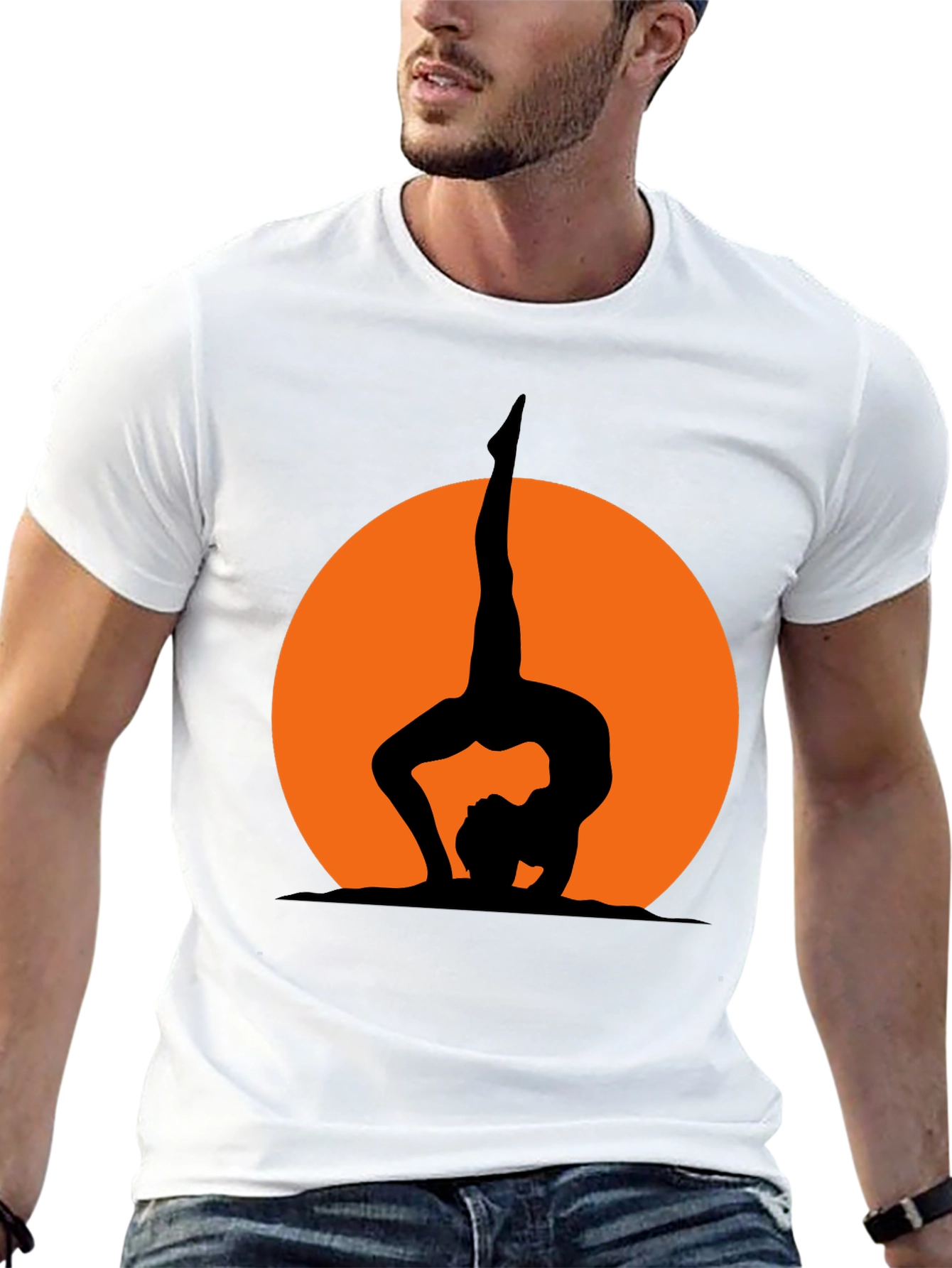 Yoga Silhouette Graphic Tee - Black