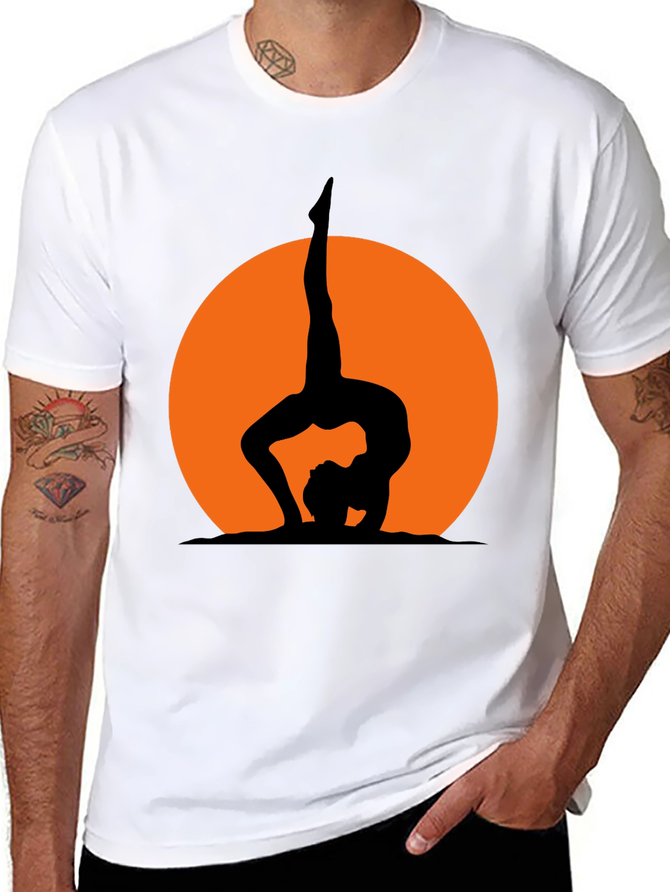 Yoga Silhouette Graphic Tee - Black