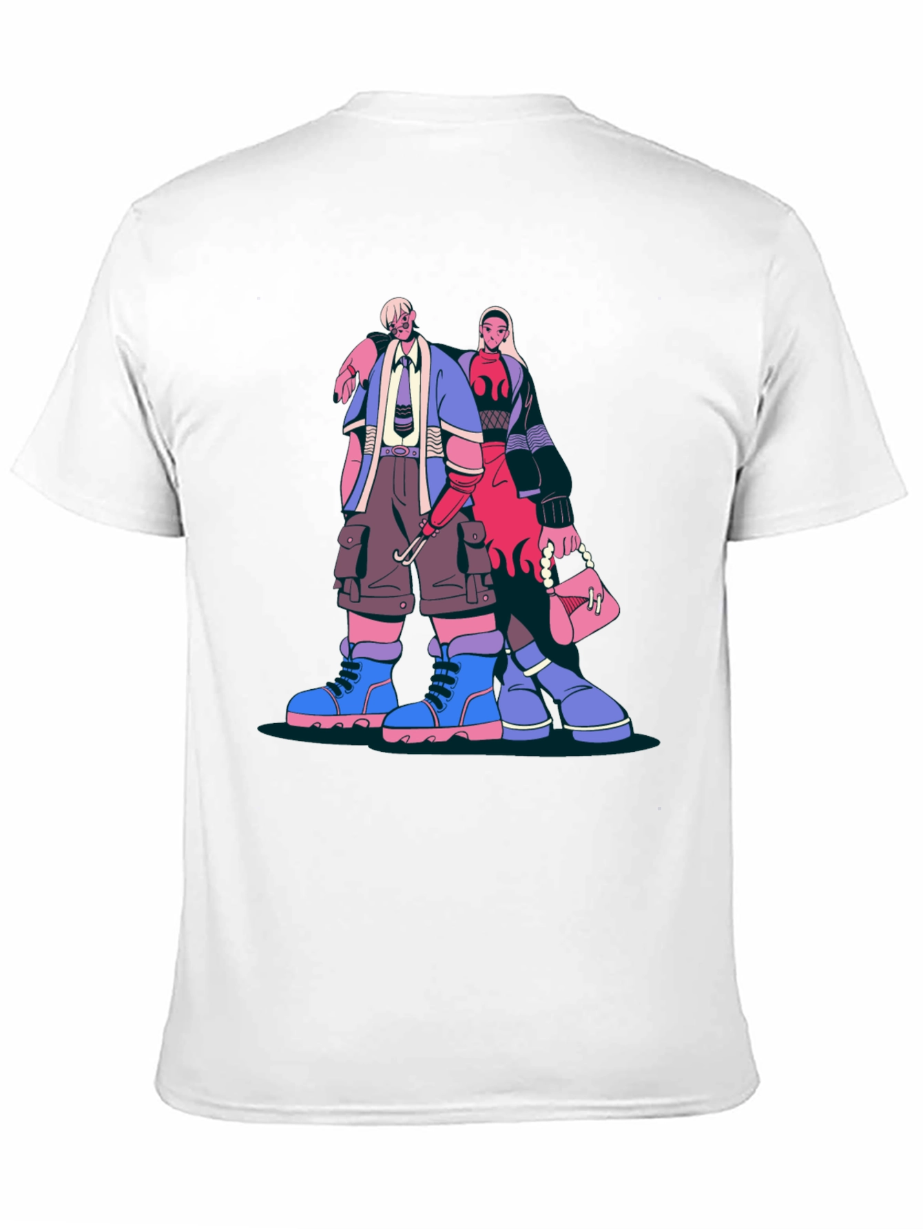 Trendy Cartoon Graphic Print Black T-Shirt