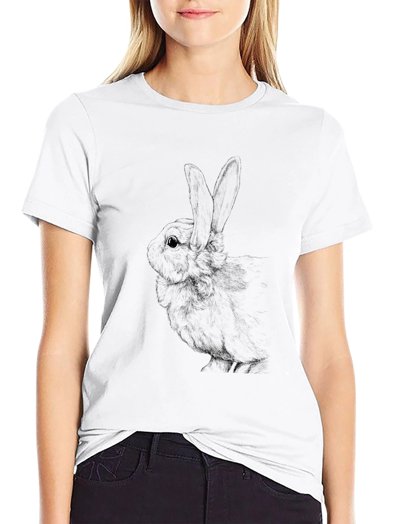 Black Rabbit Graphic Tee - Unisex Cotton Blend
