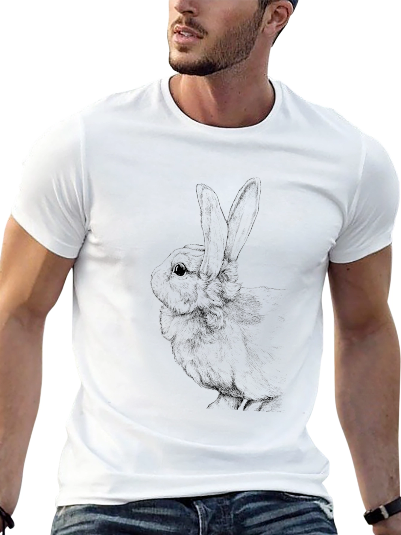 Black Rabbit Graphic Tee - Unisex Cotton Blend