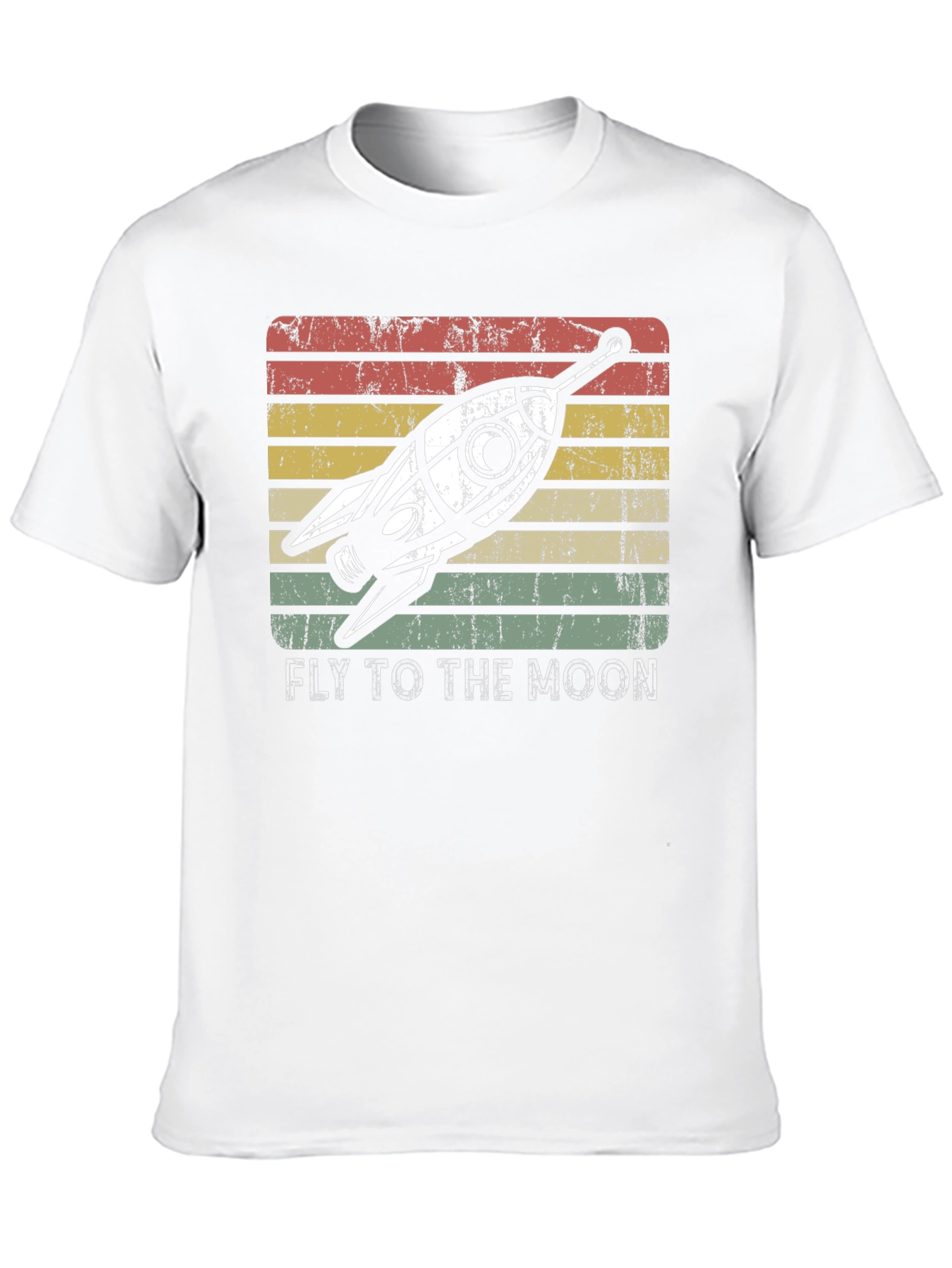 Retro Rocket to the Moon Graphic T-Shirt